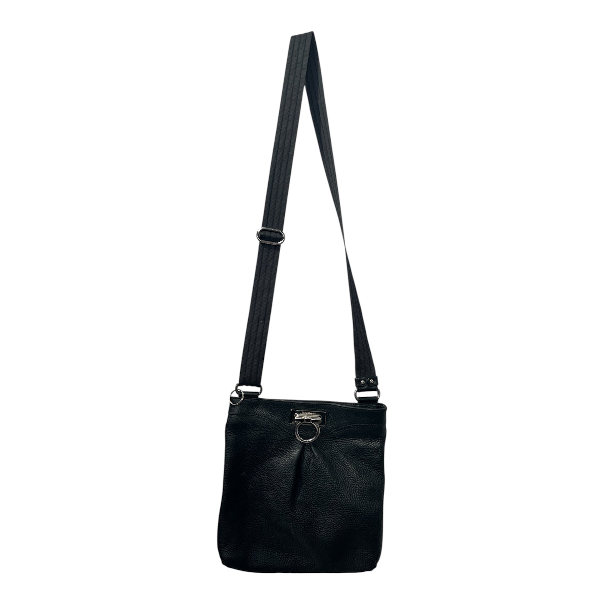 Salvatore Ferragamo/Cross Body Bag/Leather/BLK/GANCINI MESSENGER view 1