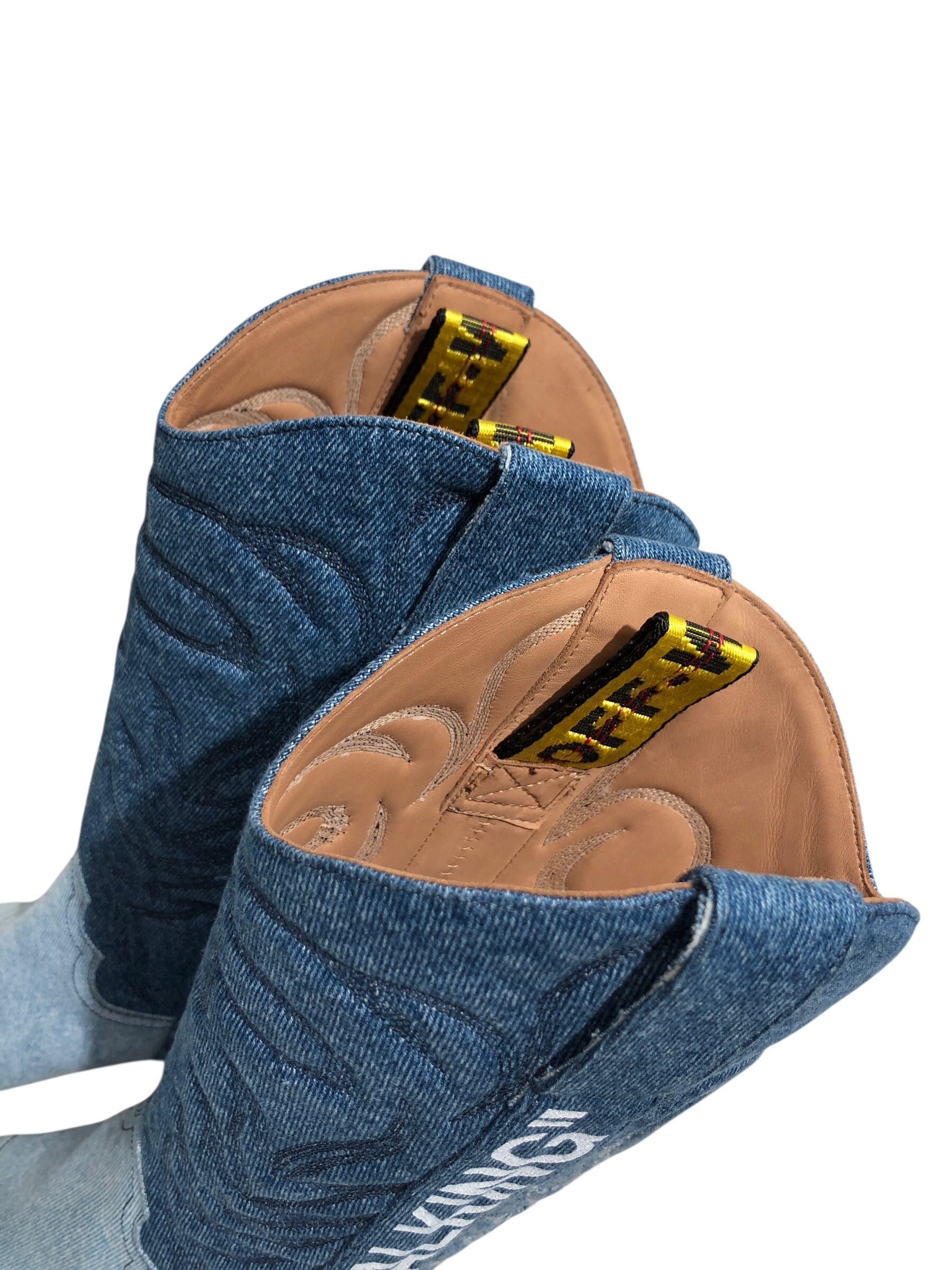 OFF-WHITE/Cowboy Boots/EU 37/Cotton/BLU/ view 5