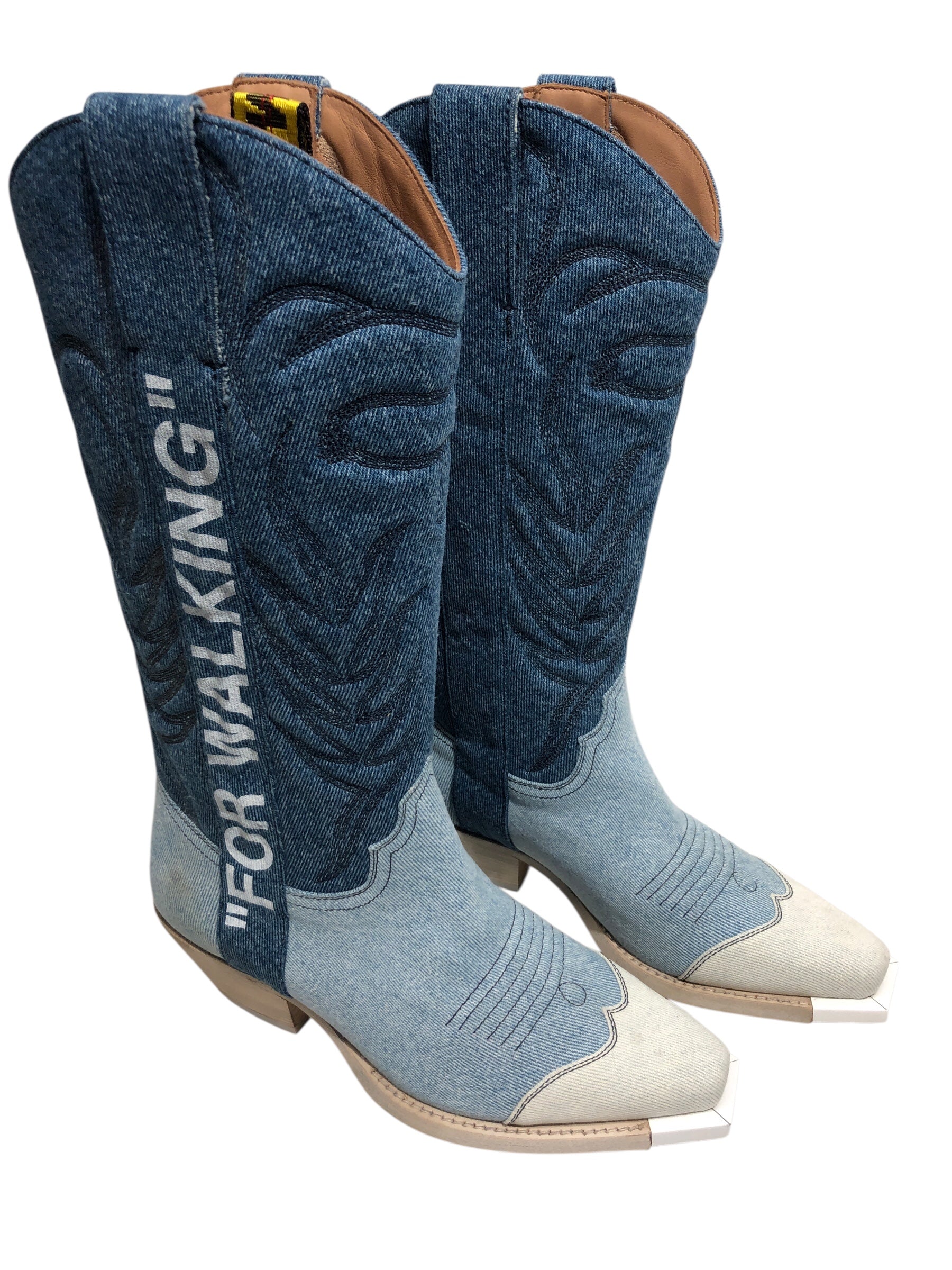 OFF-WHITE/Cowboy Boots/EU 37/Cotton/BLU/ view 1