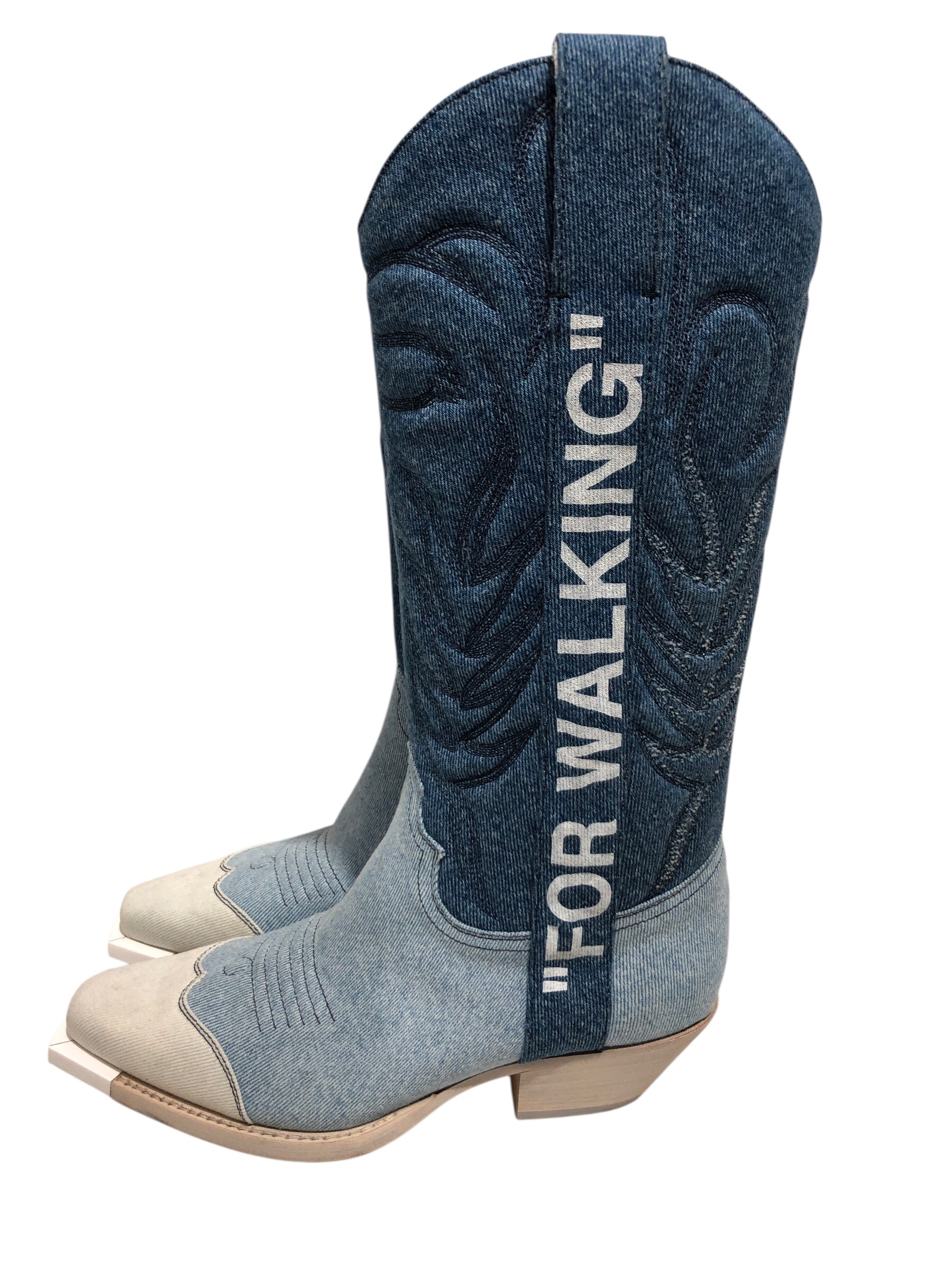 OFF-WHITE/Cowboy Boots/EU 37/Cotton/BLU/ view 2