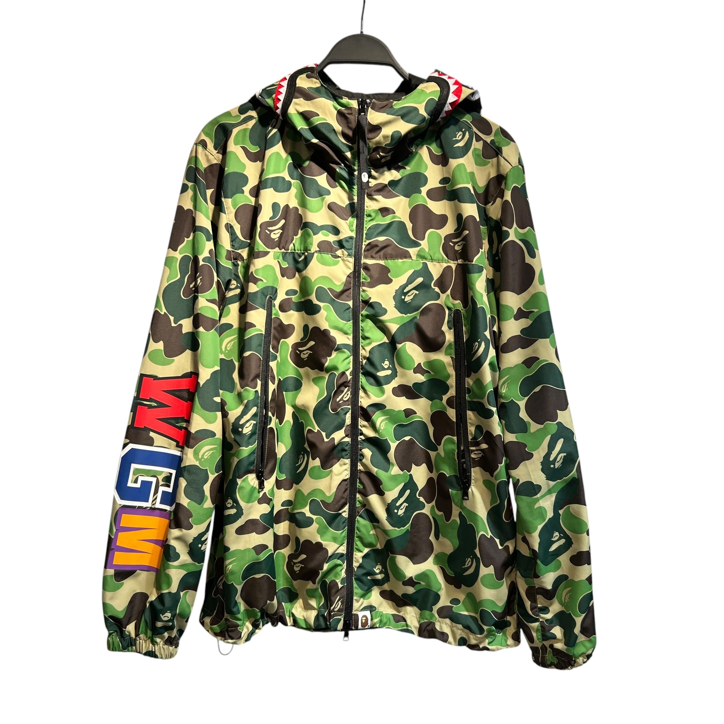 A BATHING APE/Windbreaker/L/Nylon/GRN/Camouflage/Camo Shark Windbreaker view 1