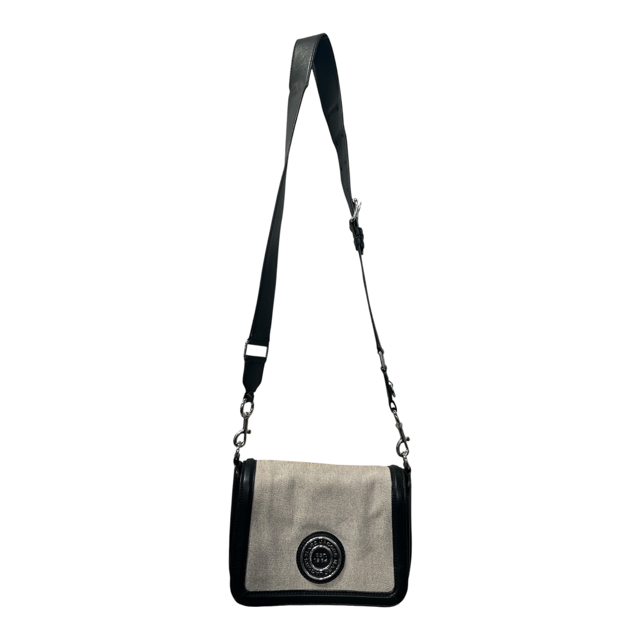 MARC JACOBS/Cross Body Bag/Cotton/CRM/BLACK TRIM FLAP CROSSBODY view 1