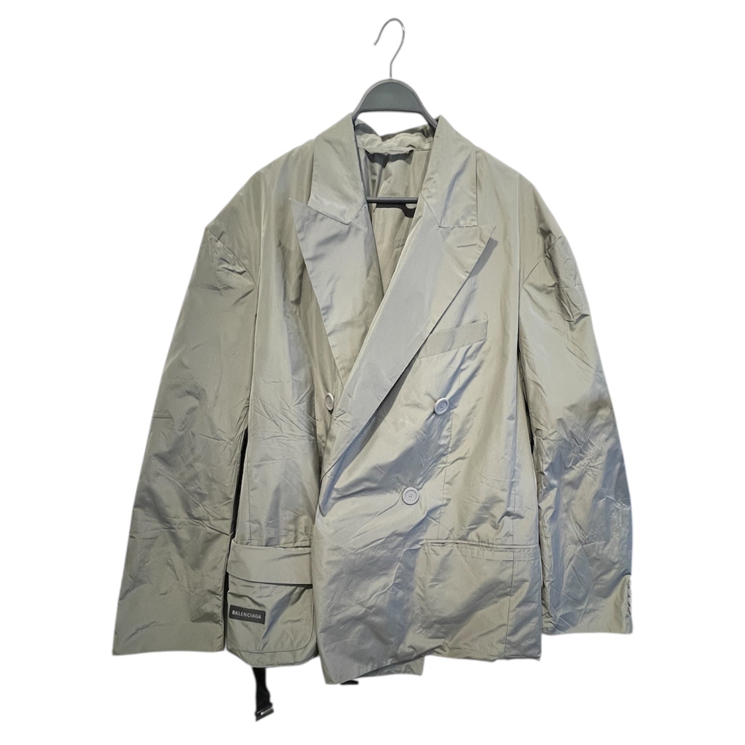 BALENCIAGA/Windbreaker/LG/Polyester/GRY/Double Breasted/Packable Fanny Pack Jacket view 1