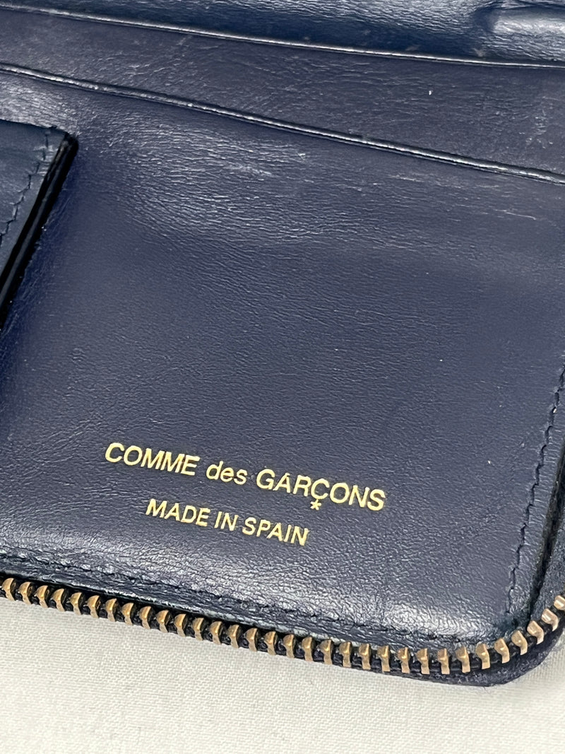 COMME des GARCONS/Long Wallet/OS/Leather/NVY/COIN POUCH INSIDE