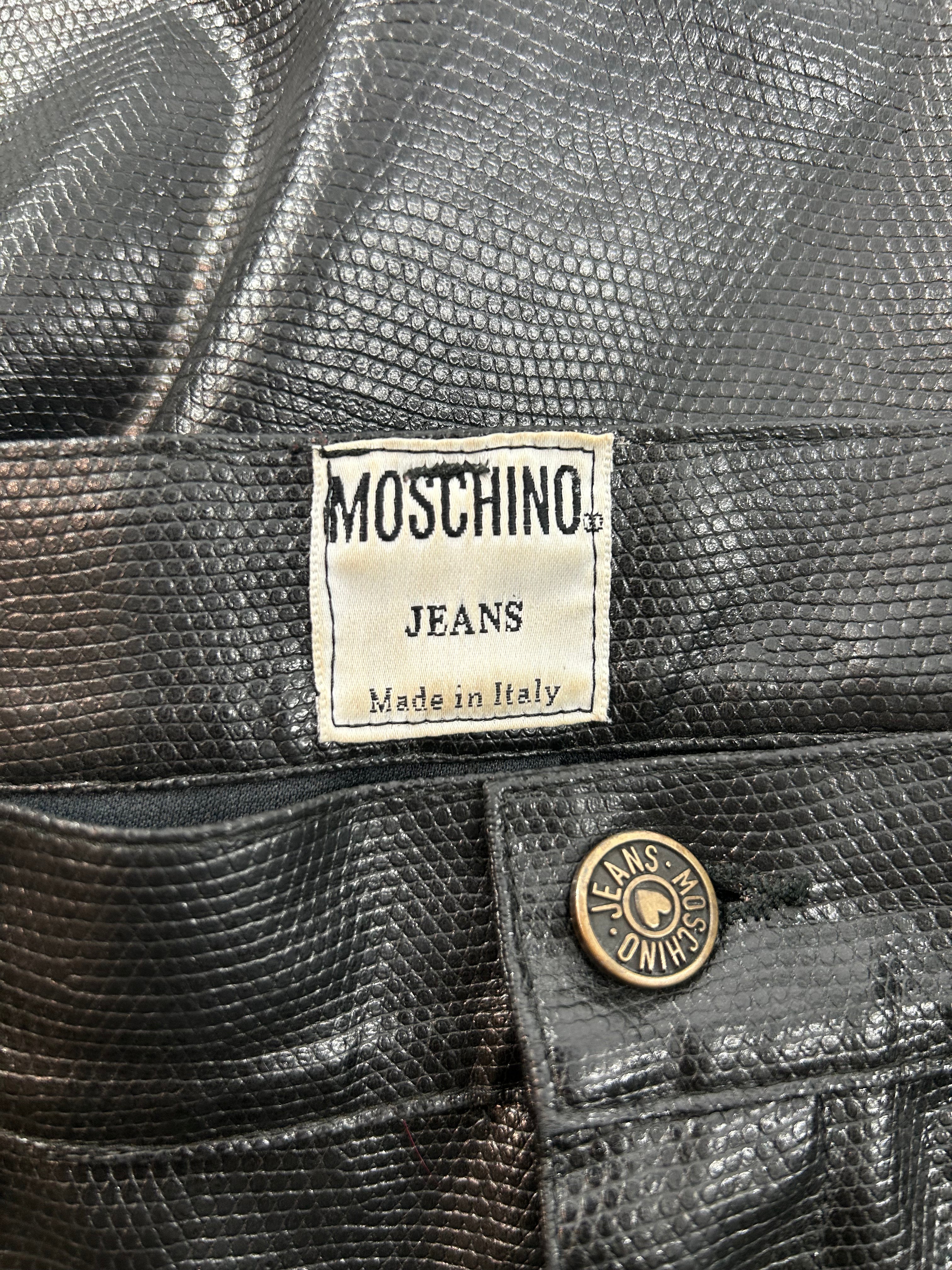 MOSCHINO/Skinny Pants/44/BLK/PVC SNAKESKIN SKINNIES view 3