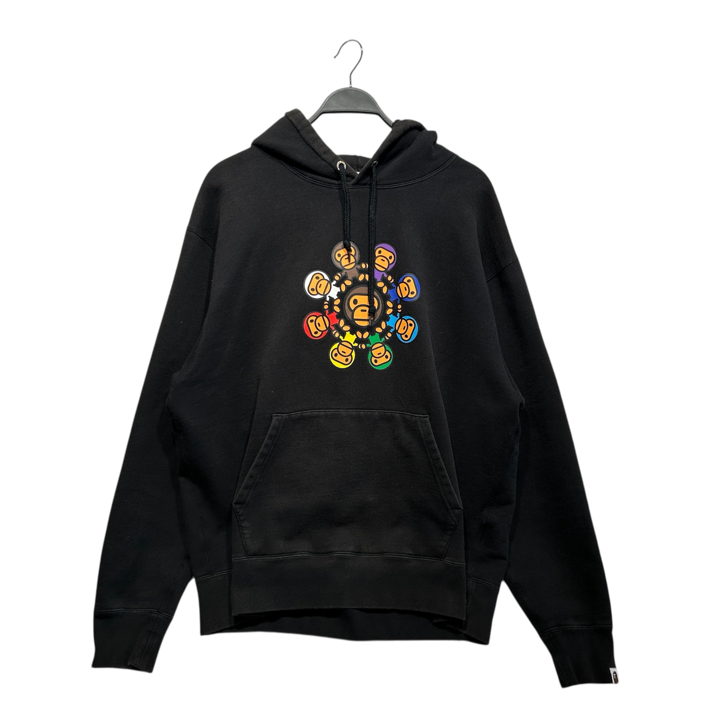 A BATHING APE/Hoodie/XL/Graphic/Cotton/BLK/Milo Circle view 1