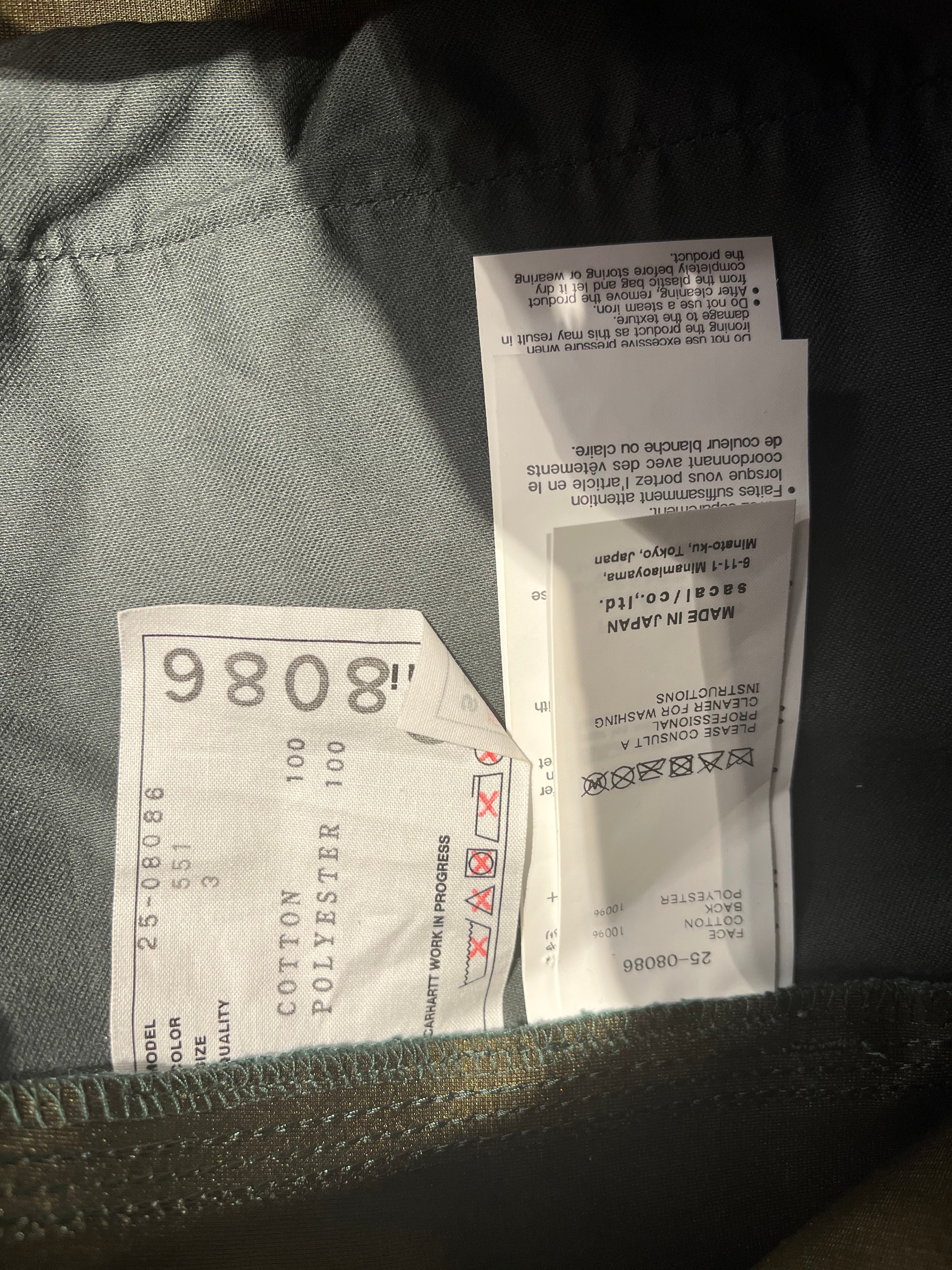 Carhartt/Sacai/Skirt/3/Cotton/GRN/Asymetrical Skirt view 4