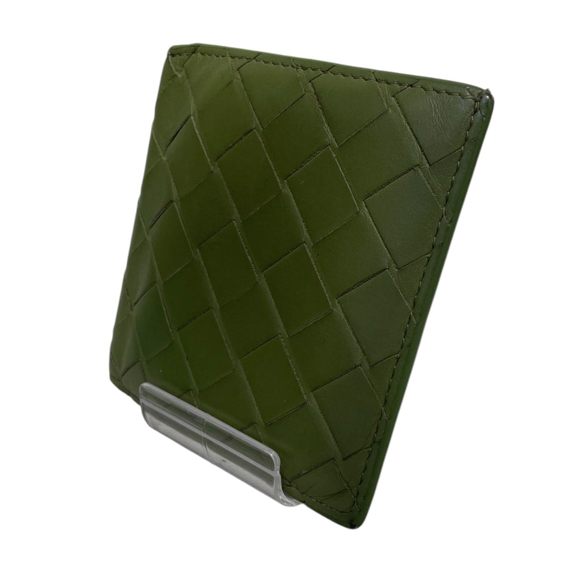 BOTTEGA VENETA/Bifold Wallet/Leather/GRN/M's/GREEN WOVEN WALLET view 1