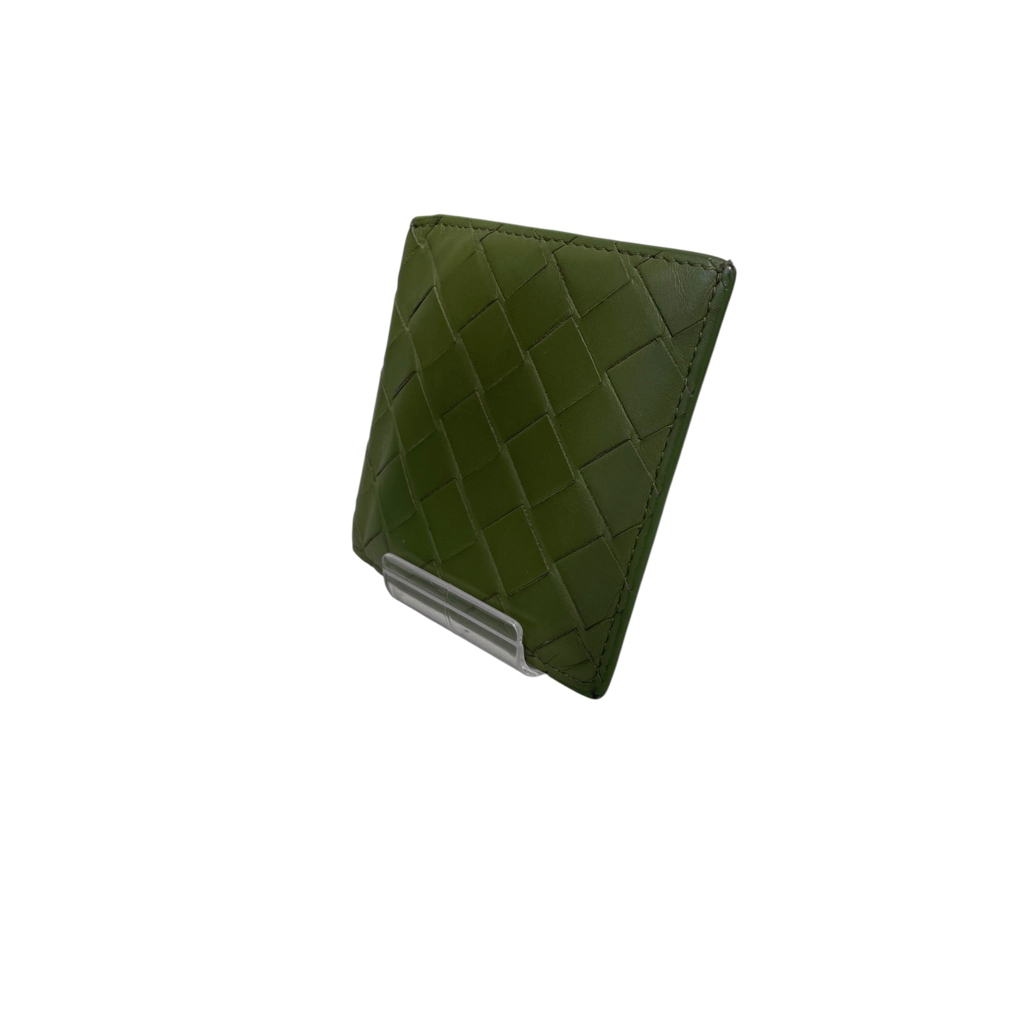 BOTTEGA VENETA/Bifold Wallet/Leather/GRN/M's/GREEN WOVEN WALLET view 1