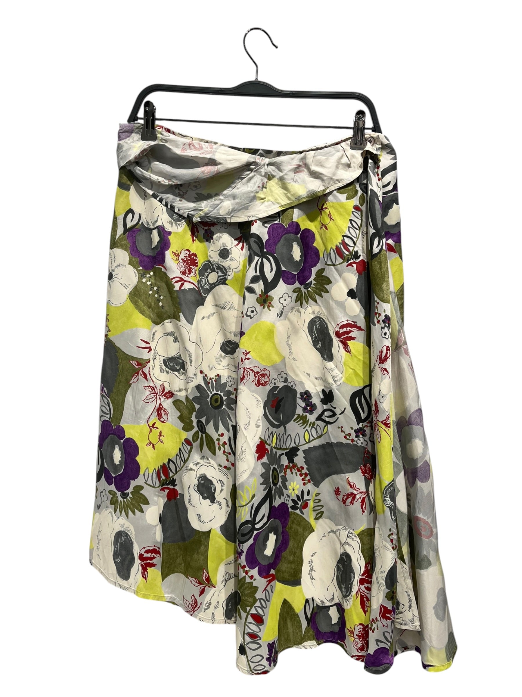 DRIES VAN NOTEN/Long Skirt/L/Floral Pattern/Rayon/MLT/dries van noten wrap, neon view 1