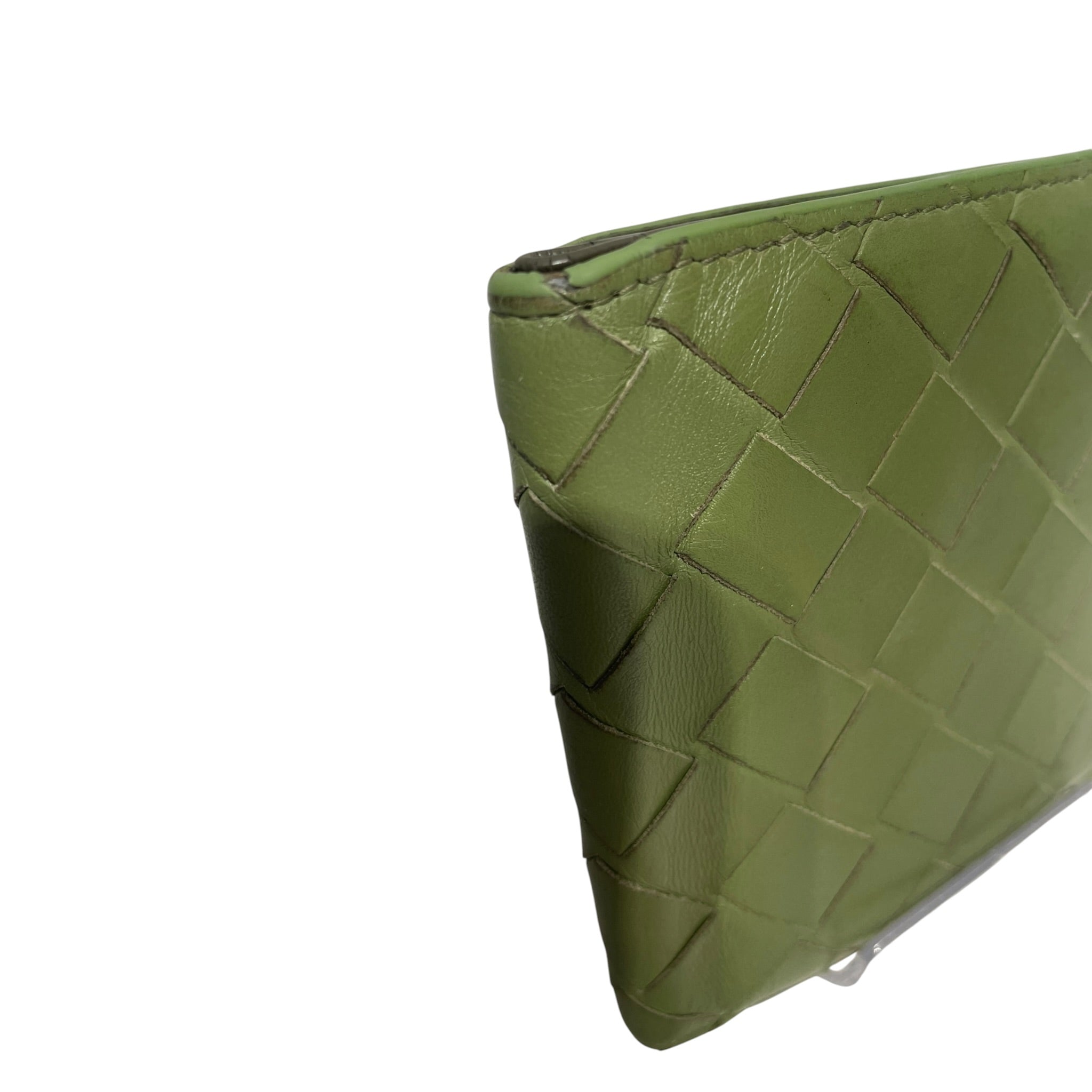 BOTTEGA VENETA/Bifold Wallet/Leather/GRN/M's/GREEN WOVEN WALLET view 6