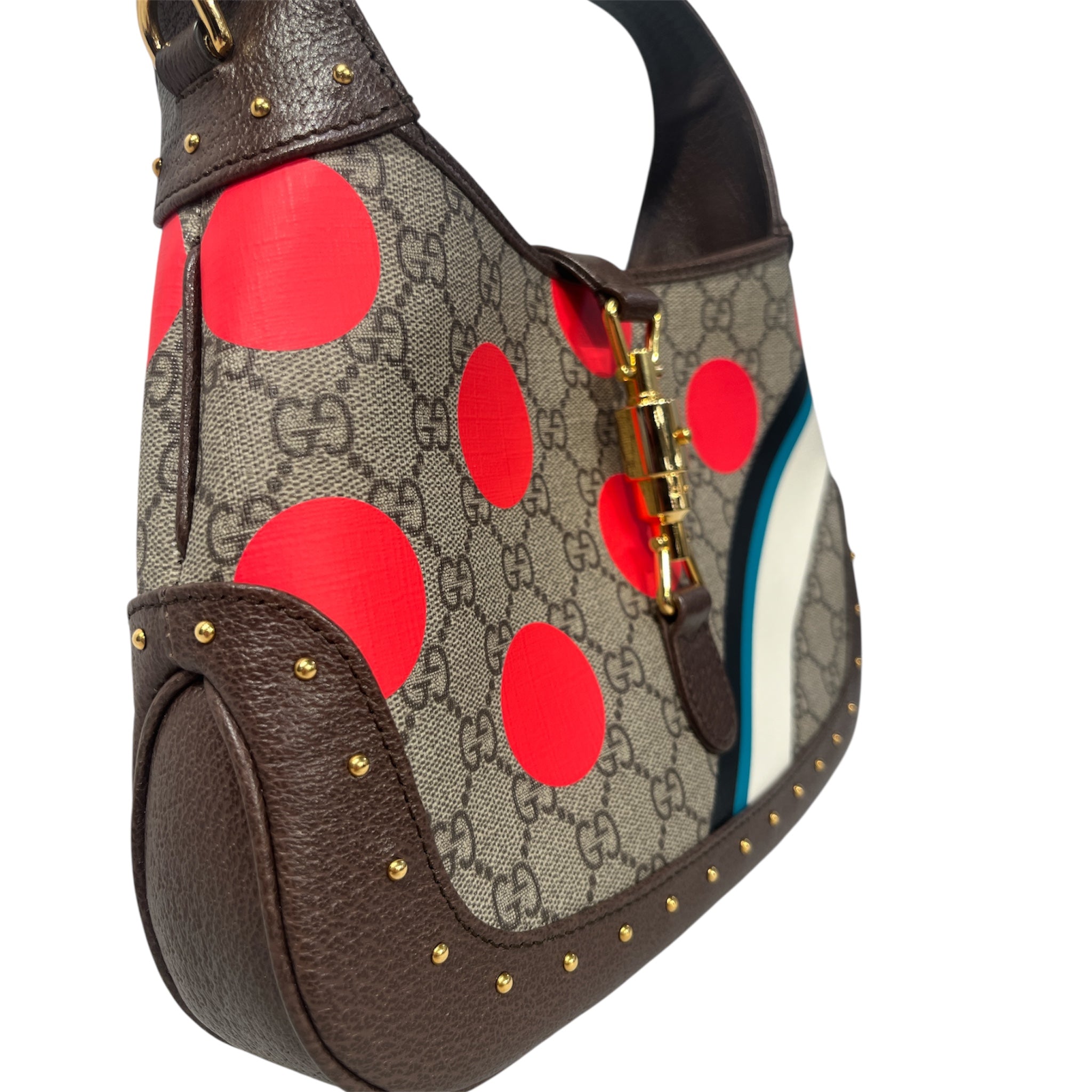 GUCCI/Cross Body Bag/Monogram/Leather/KHK/Polka Dot S Jackie 1961 Hobo view 6