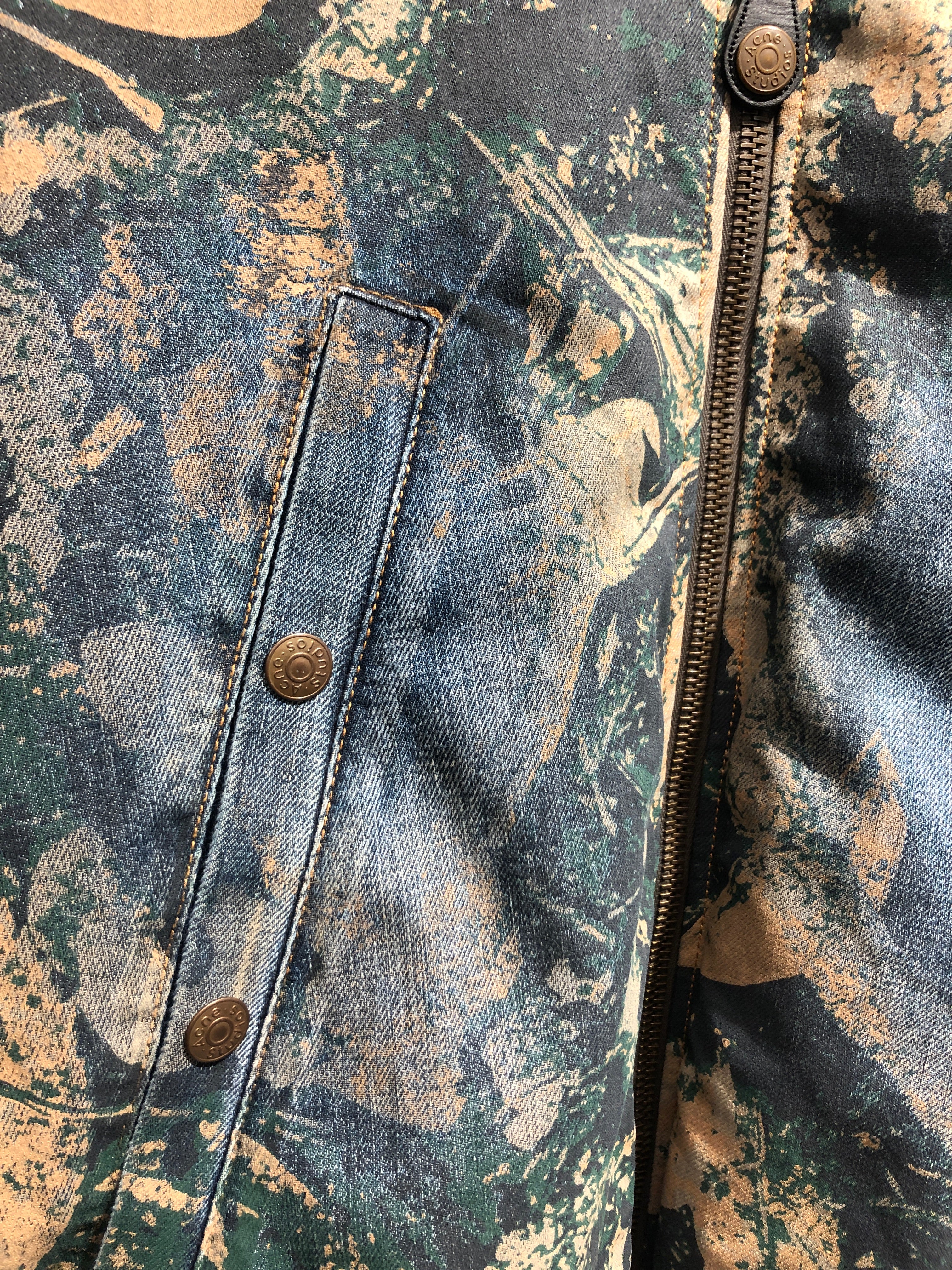 Acne Studios/Jacket/48/Cotton/IDG/All Over Print/denim mossy oak bomber view 5