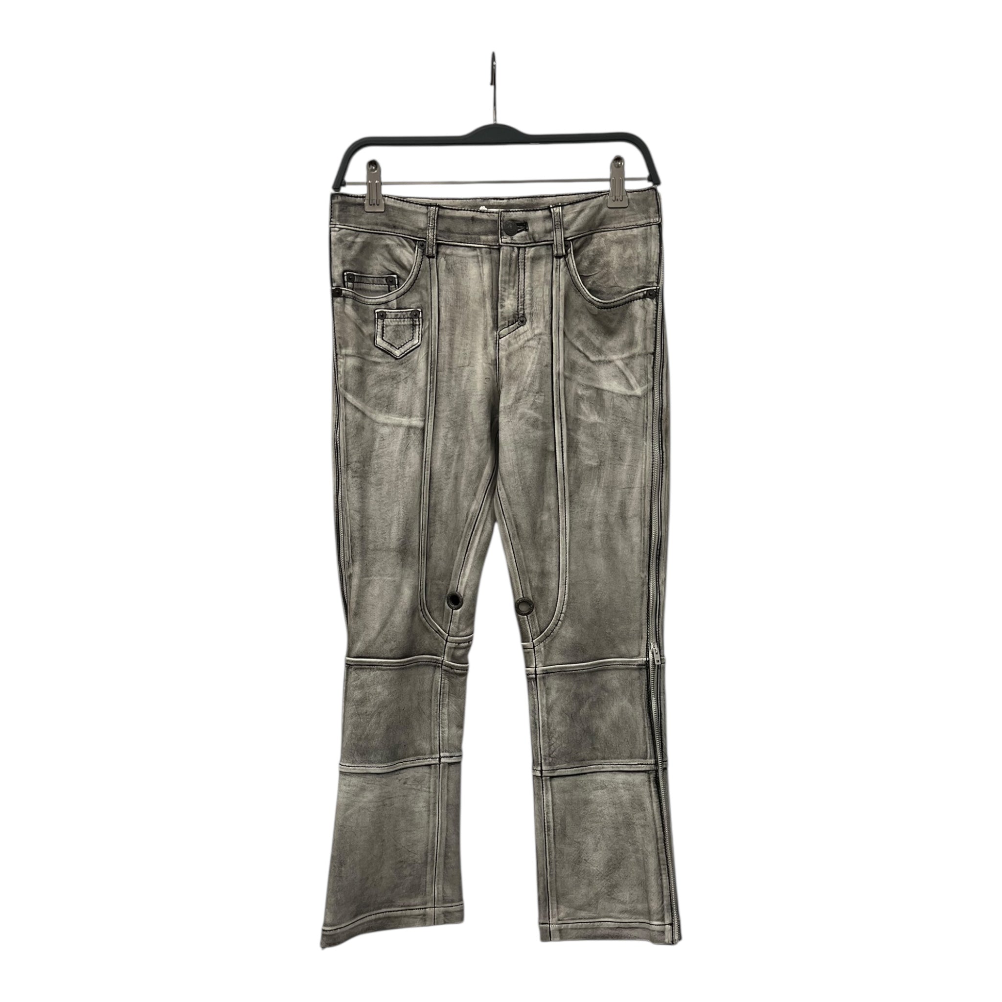 Acne Studios/Straight Pants/36/Leather/GRY/CROPPED LIVVIE DISTRESSED LTHR view 1