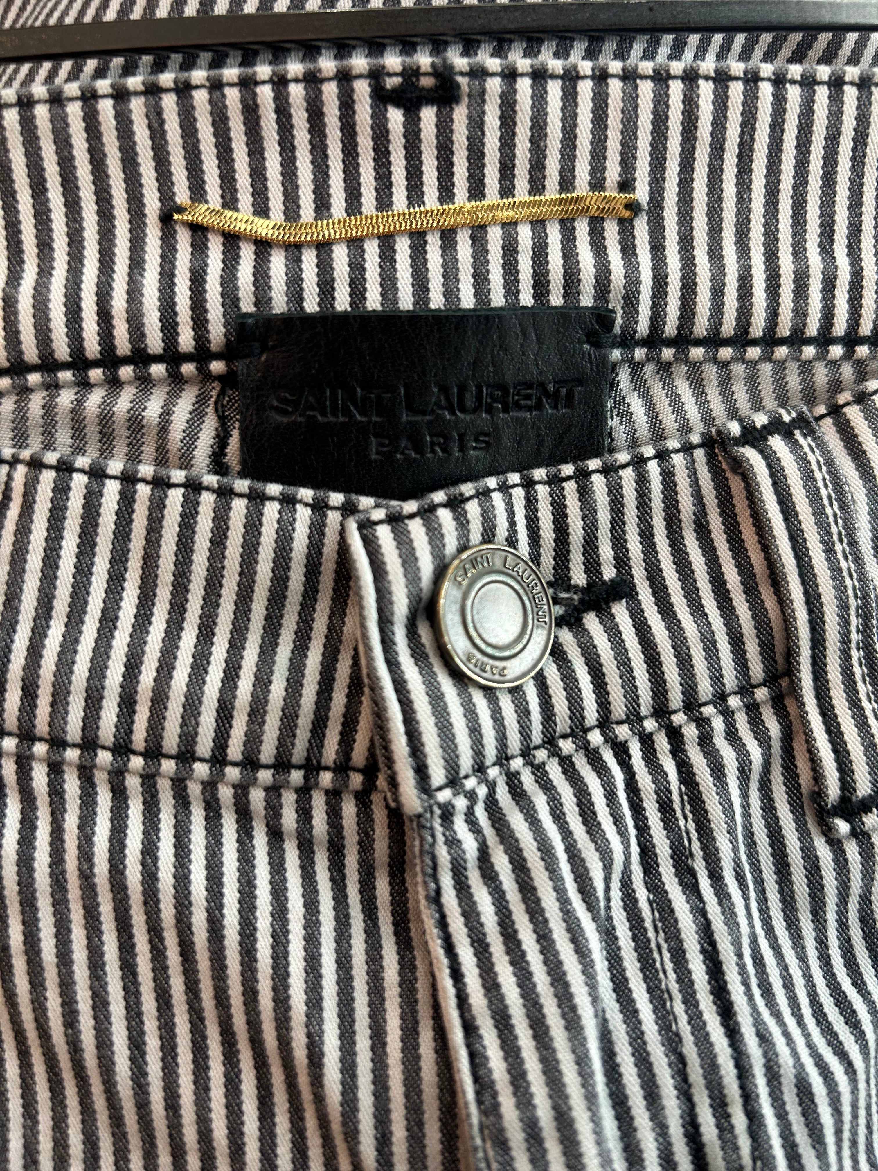 SAINT LAURENT/Skinny Pants/27/Stripe/Cotton/WHT/PINSTRIPE 2013 RW view 3