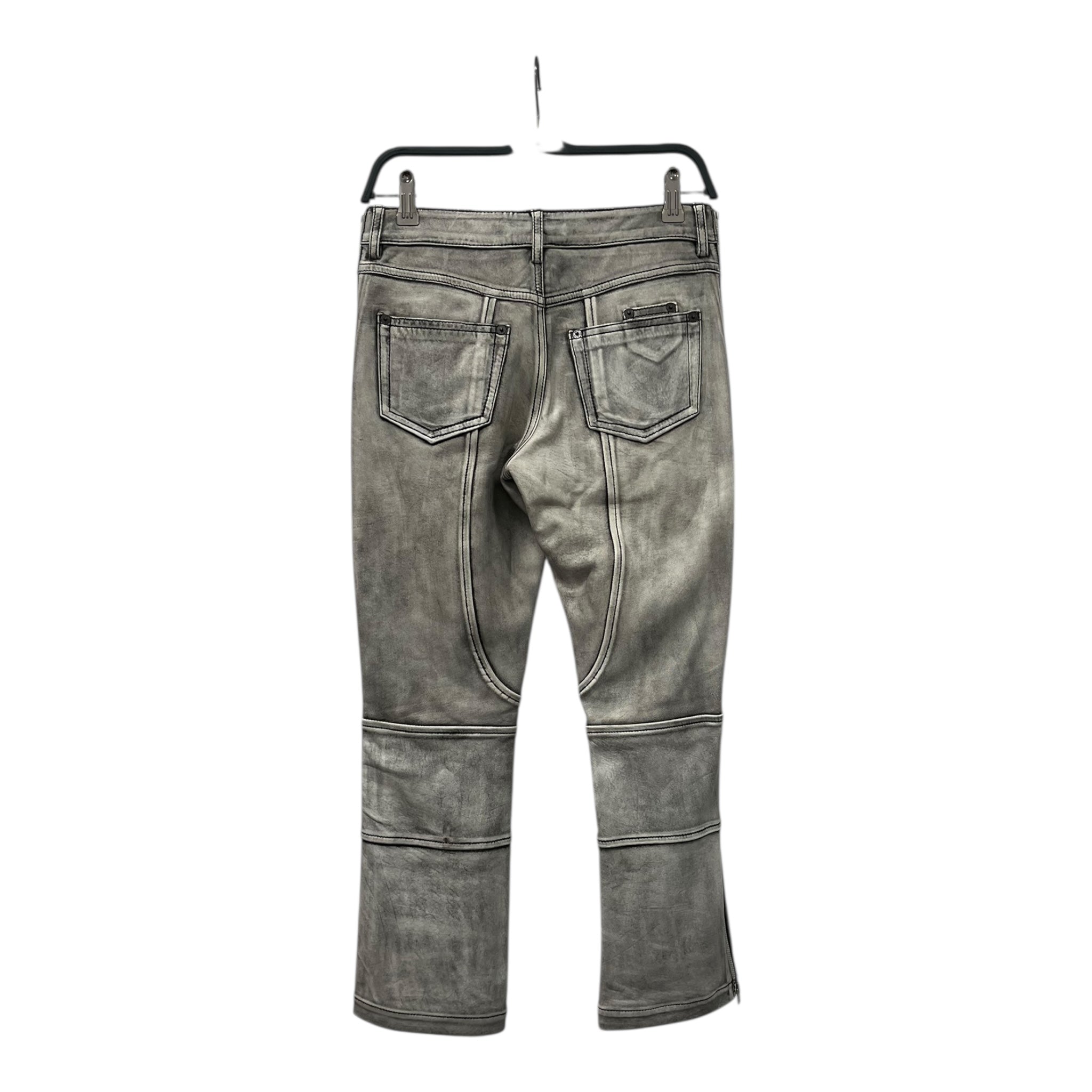Acne Studios/Straight Pants/36/Leather/GRY/CROPPED LIVVIE DISTRESSED LTHR view 2