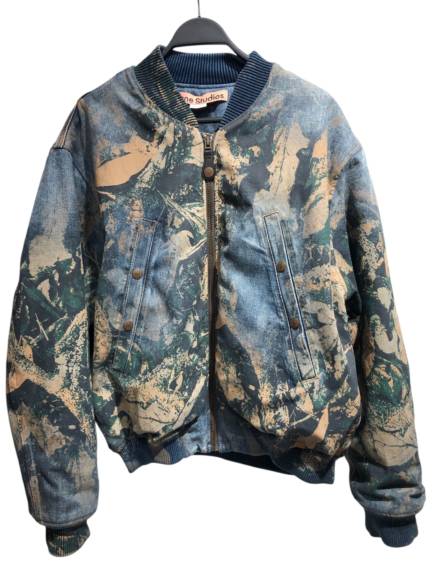 Acne Studios/Jacket/48/Cotton/IDG/All Over Print/denim mossy oak bomber view 1