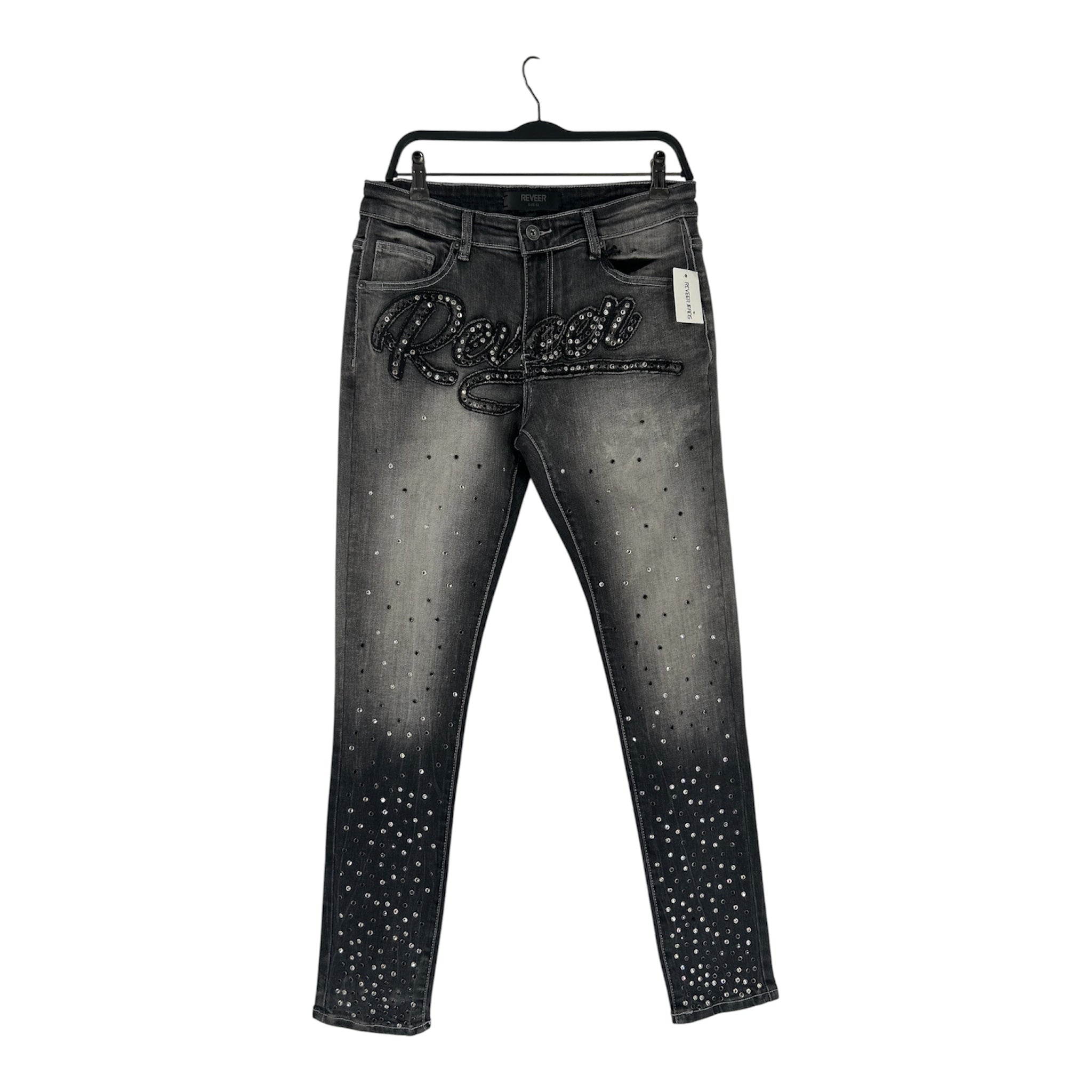 REVEER/Straight Pants/32/Denim/GRY/FRONT LOGO SCRIPT view 1