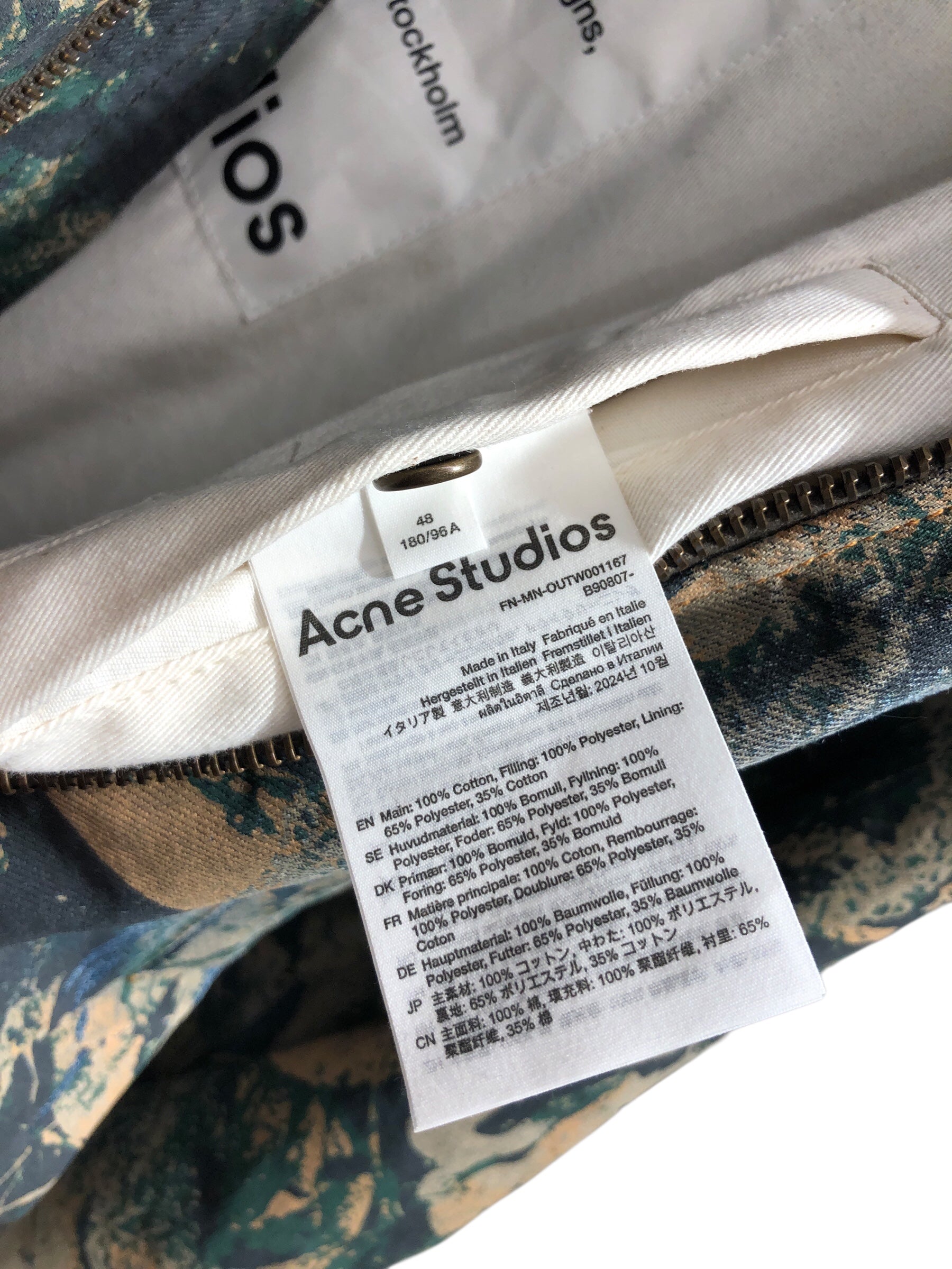 Acne Studios/Jacket/48/Cotton/IDG/All Over Print/denim mossy oak bomber view 4