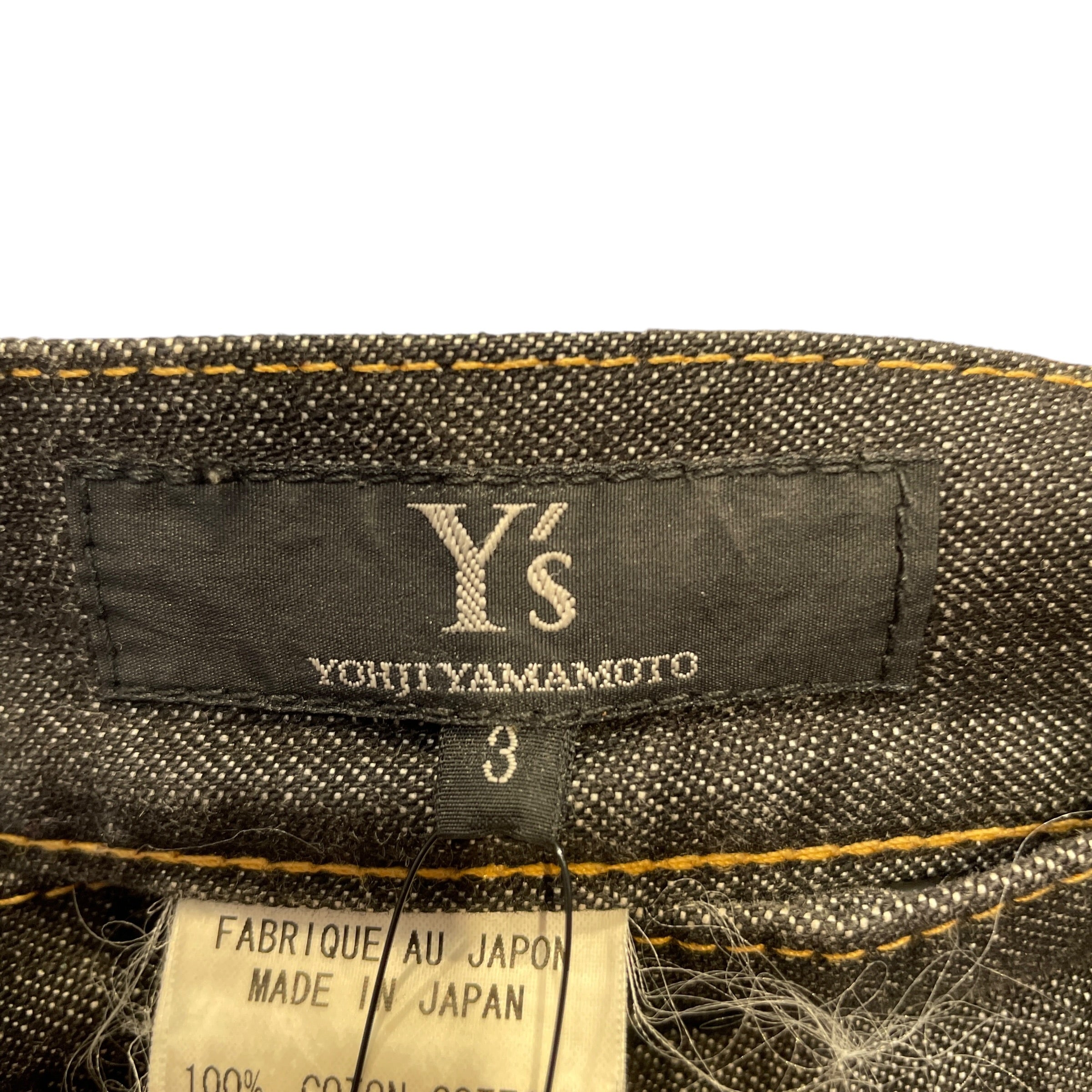 Y(Yohji Yamamoto)/Pants/3/Cotton/BLU/Asymmetrical Sideways denim view 3
