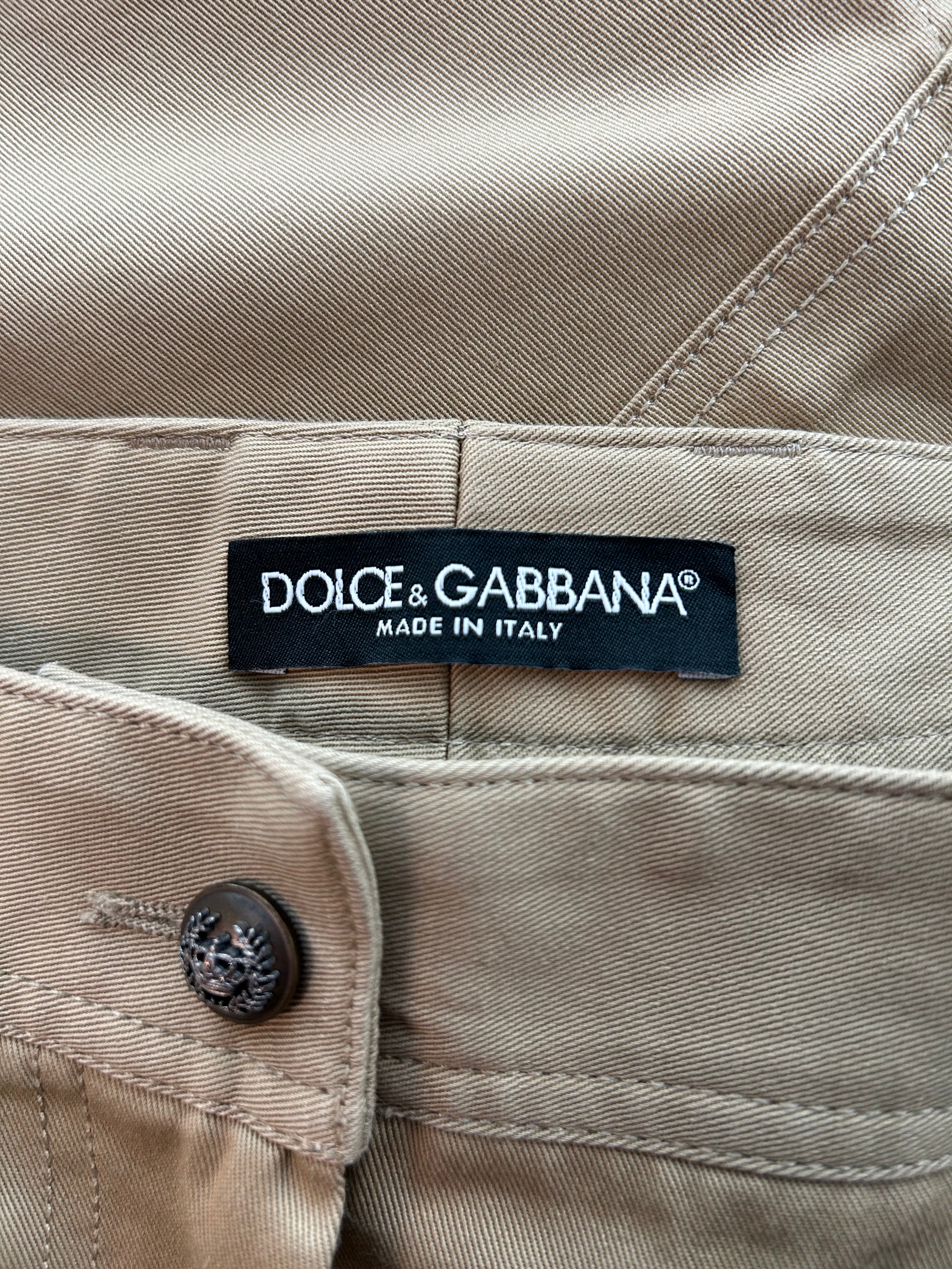 DOLCE&GABBANA/Cargo Pants/44/Cotton/BEG/CROWN BUTTONS view 3
