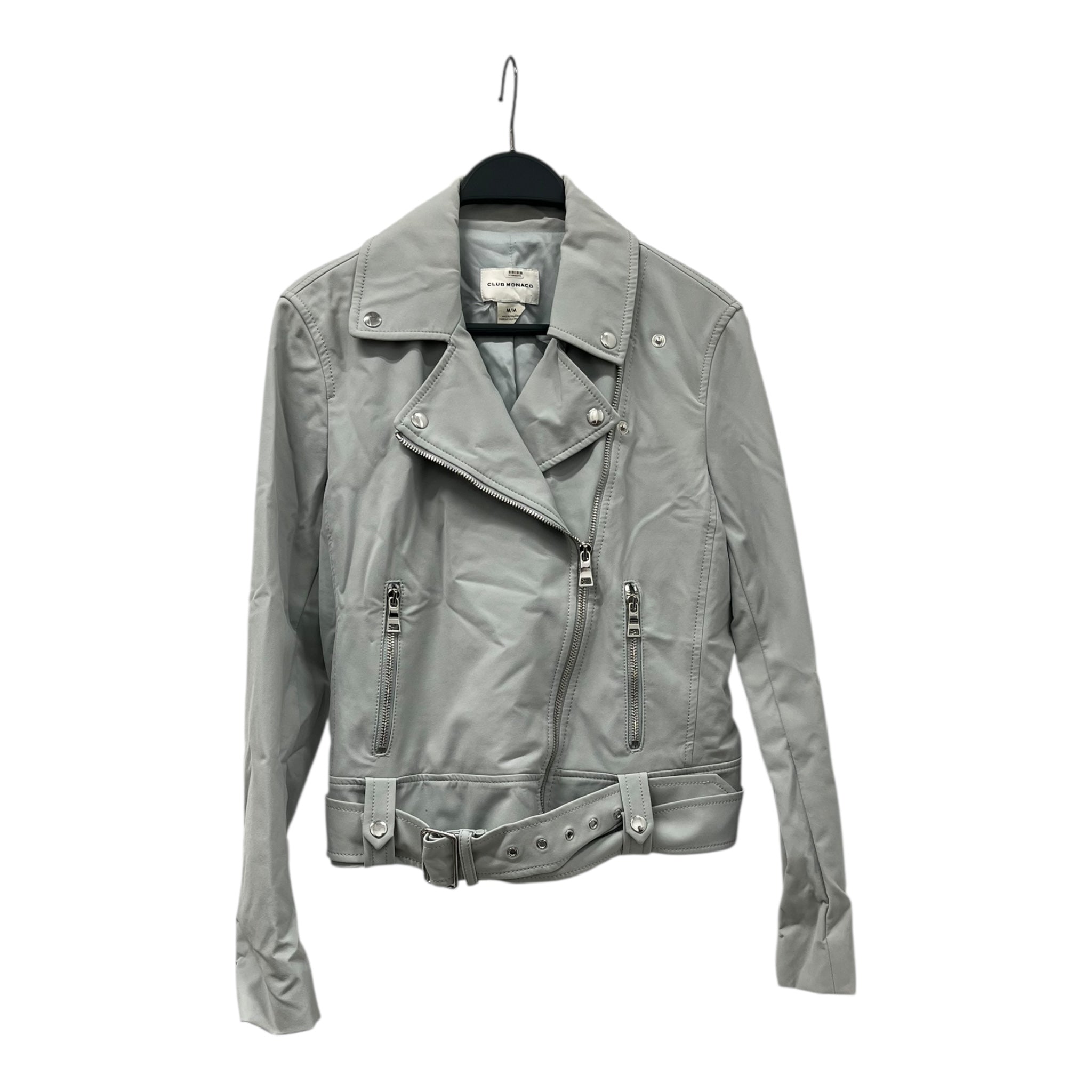 Club Monaco/Leather Jkt/M/Lambskin/GRY/RACER JACKET view 1
