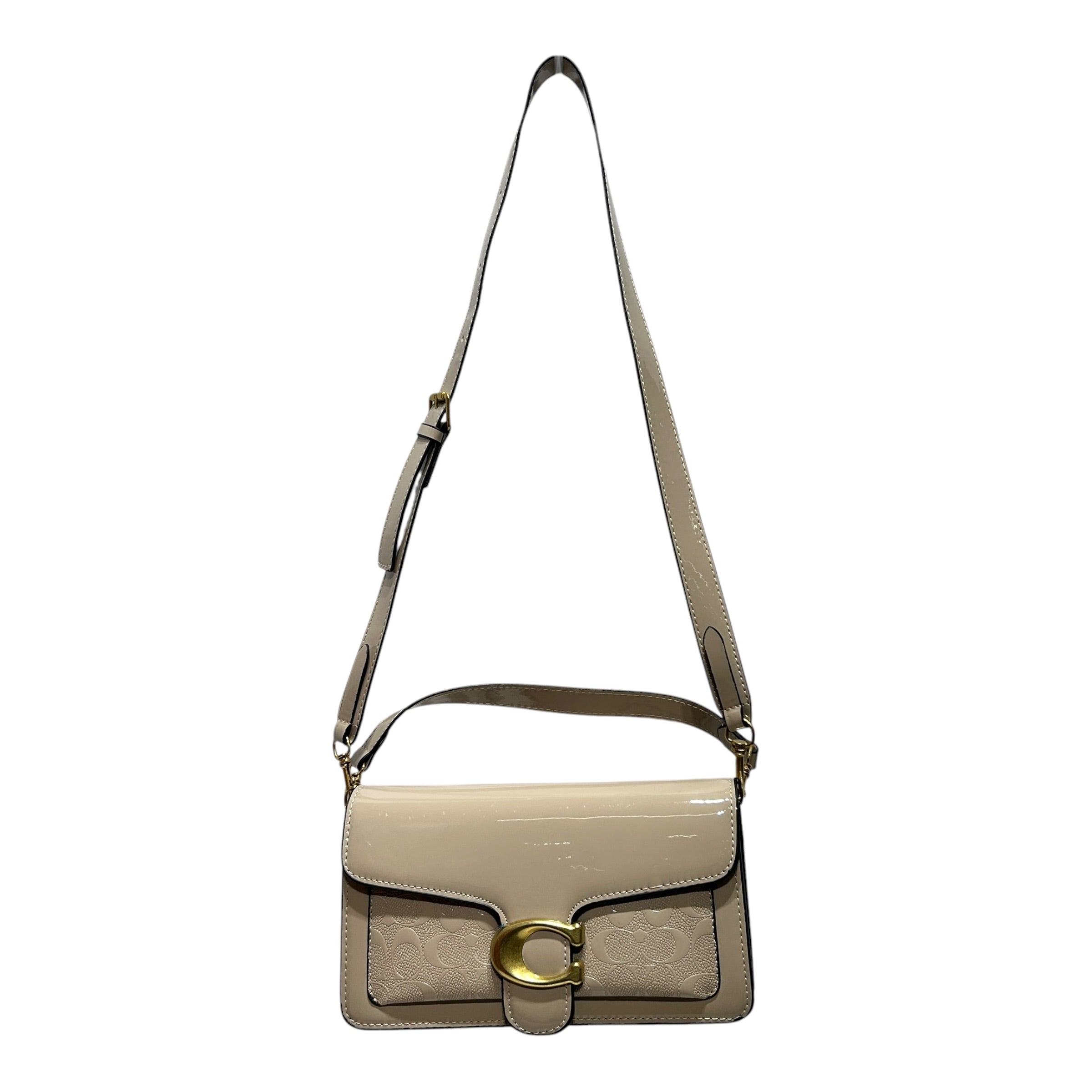 COACH/Cross Body Bag/BEG/PATENT LEATH GLD HRDWRE view 1