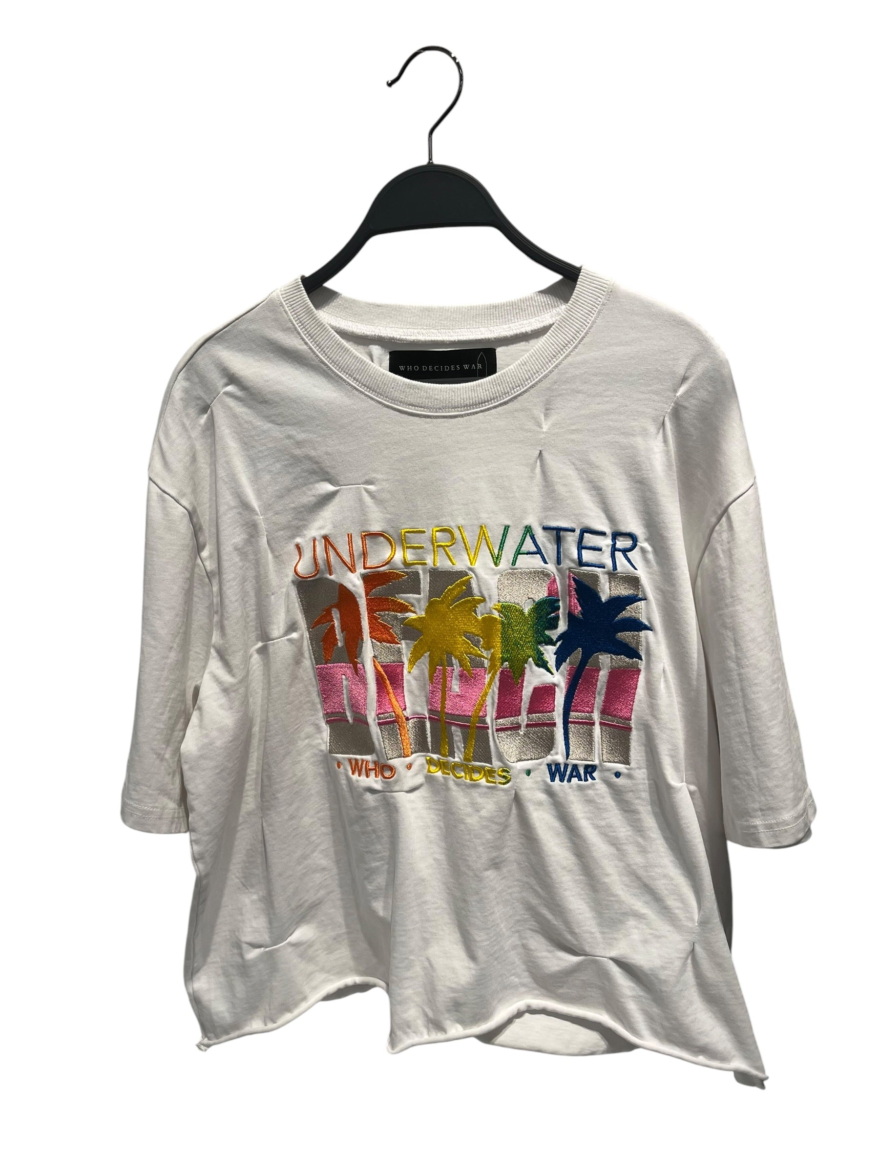 WHO DECIDES WAR/T-Shirt/XL/Cotton/WHT/High Neck/ view 1