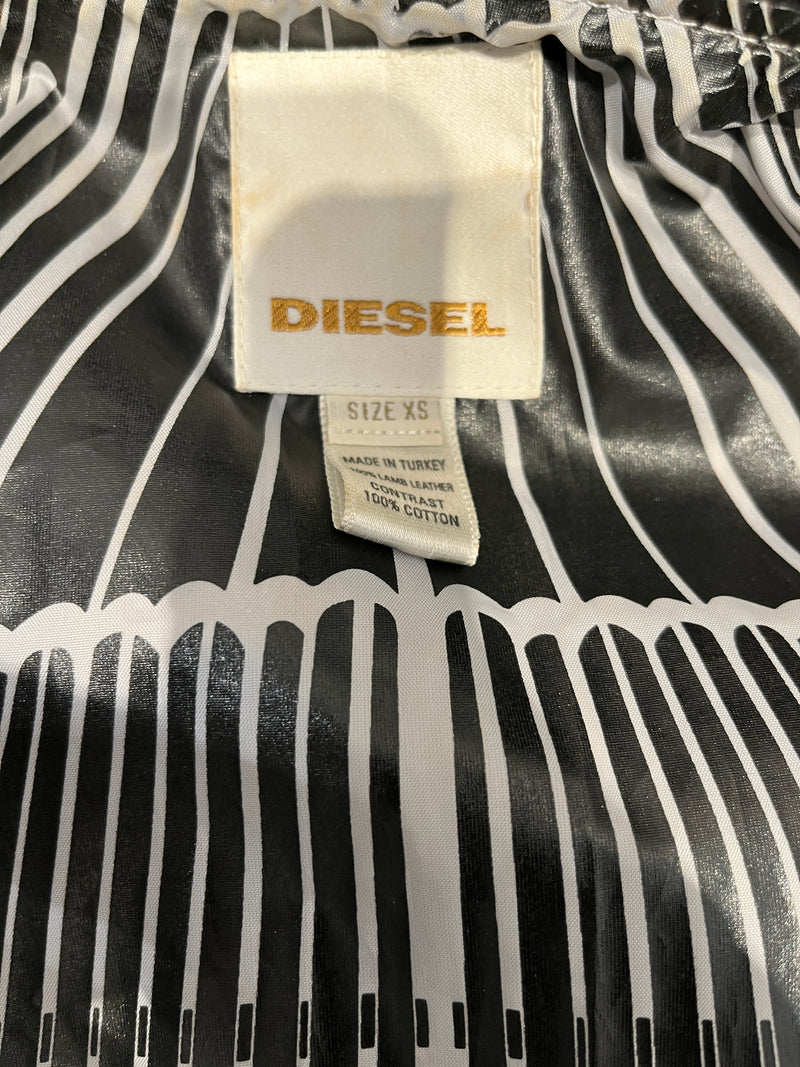 DIESEL/Leather Jkt/XS/Leather/GRY/LEATHER BOMBER JACKET