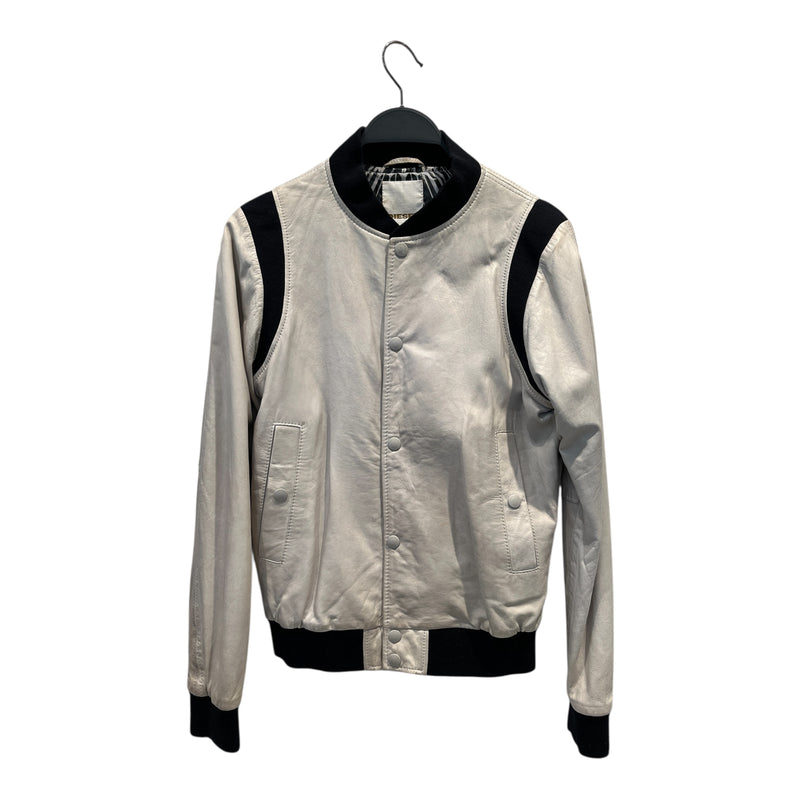 DIESEL/Leather Jkt/XS/Leather/GRY/LEATHER BOMBER JACKET