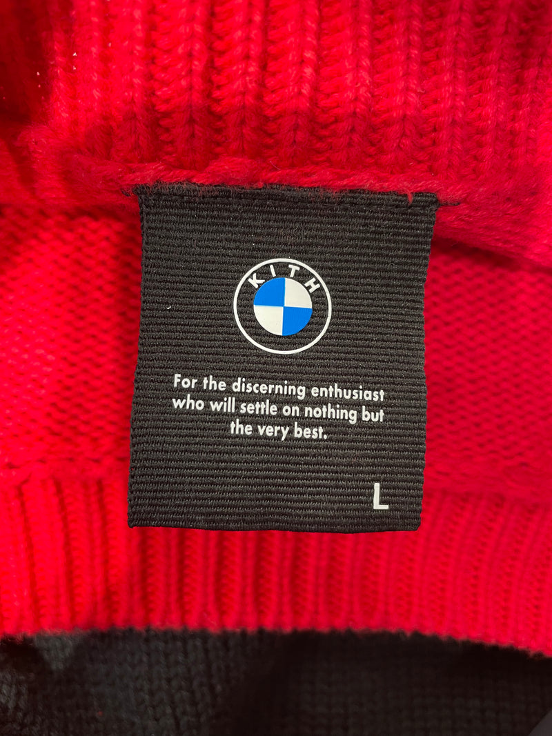 KITH/Heavy Cardigan/L/Graphic/Cotton/RED/bmw x kith E30