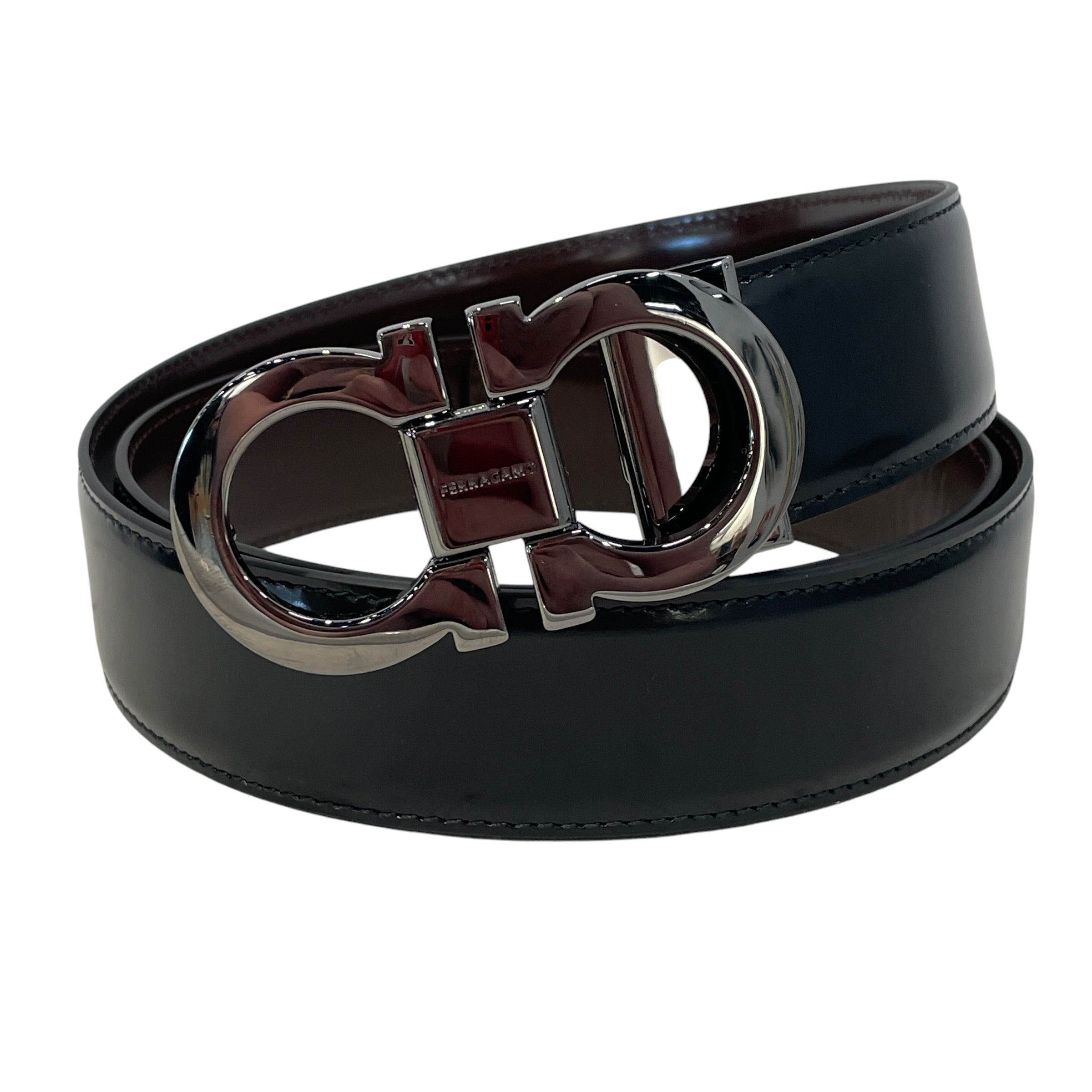 Salvatore Ferragamo/Belt/Leather/BLK/smooth shiny leather view 1