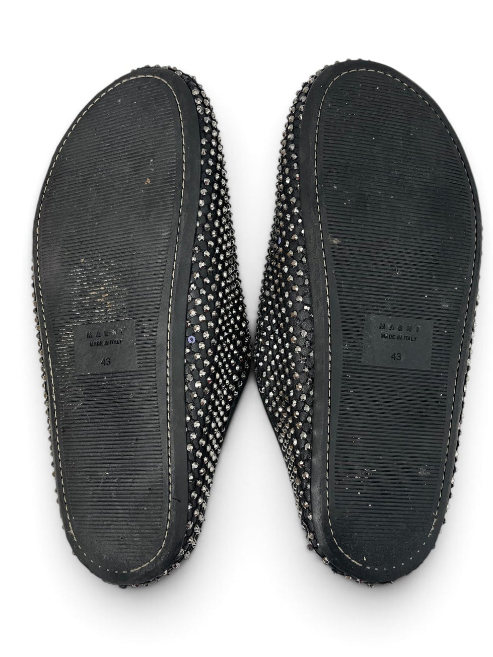 MARNI/Sandals/EU 43/Leather/BLK/CRYSTAL NET SANDALS view 7