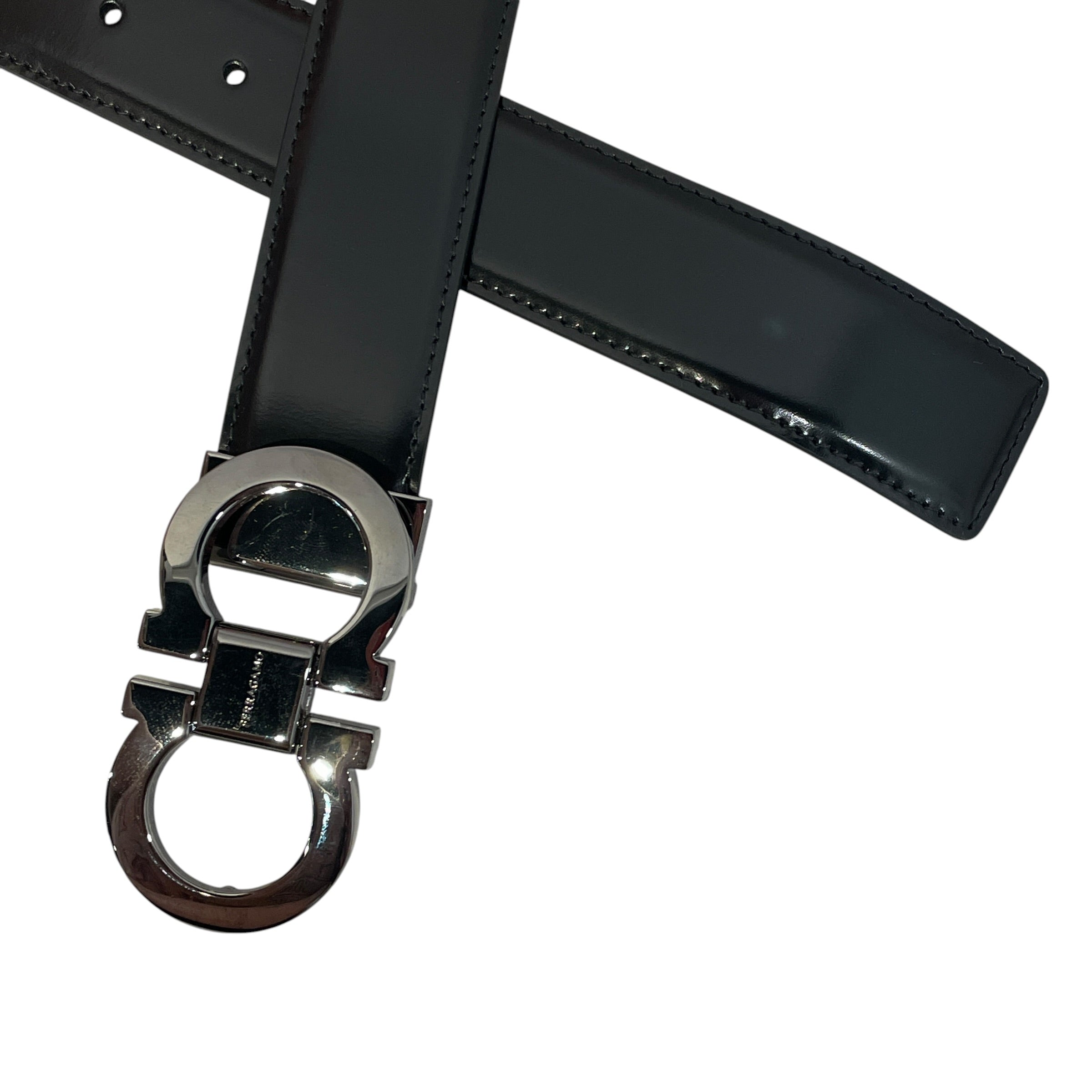 Salvatore Ferragamo/Belt/Leather/BLK/smooth shiny leather view 2