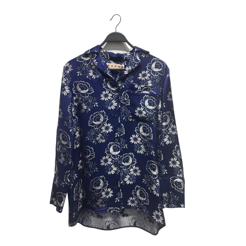 MARNI/LS Shirt/46/IDG/Floral Pattern/CAMA 0335IO