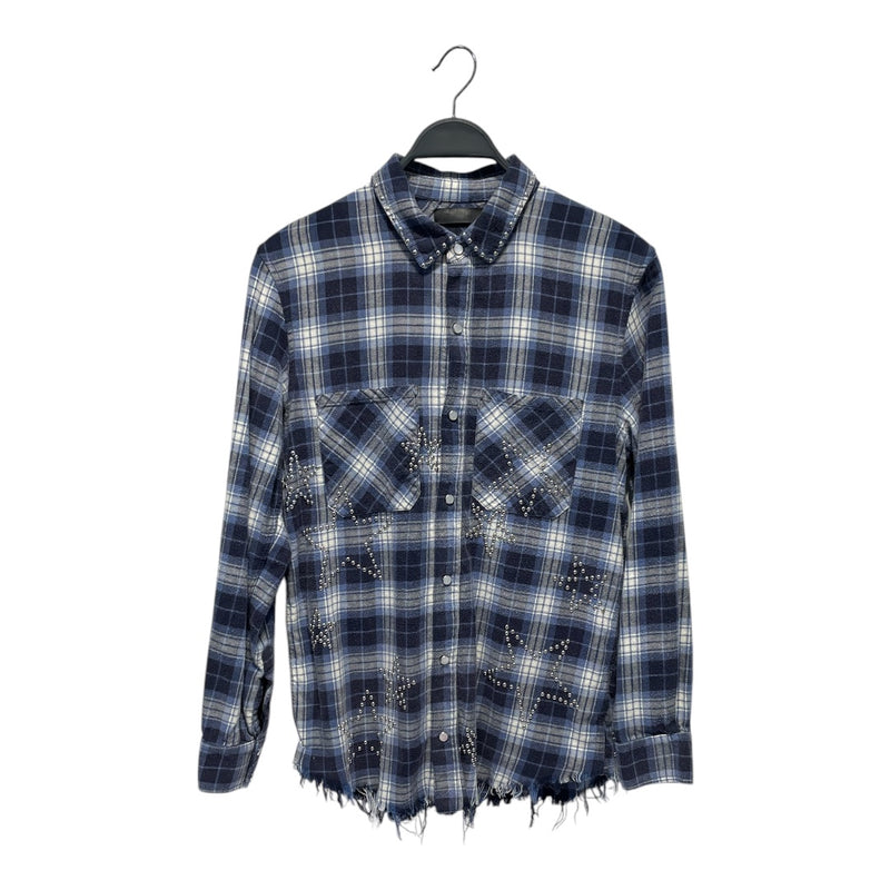 AMIRI/LS Shirt/S/Cotton/BLU/Plaid/star studded flannel