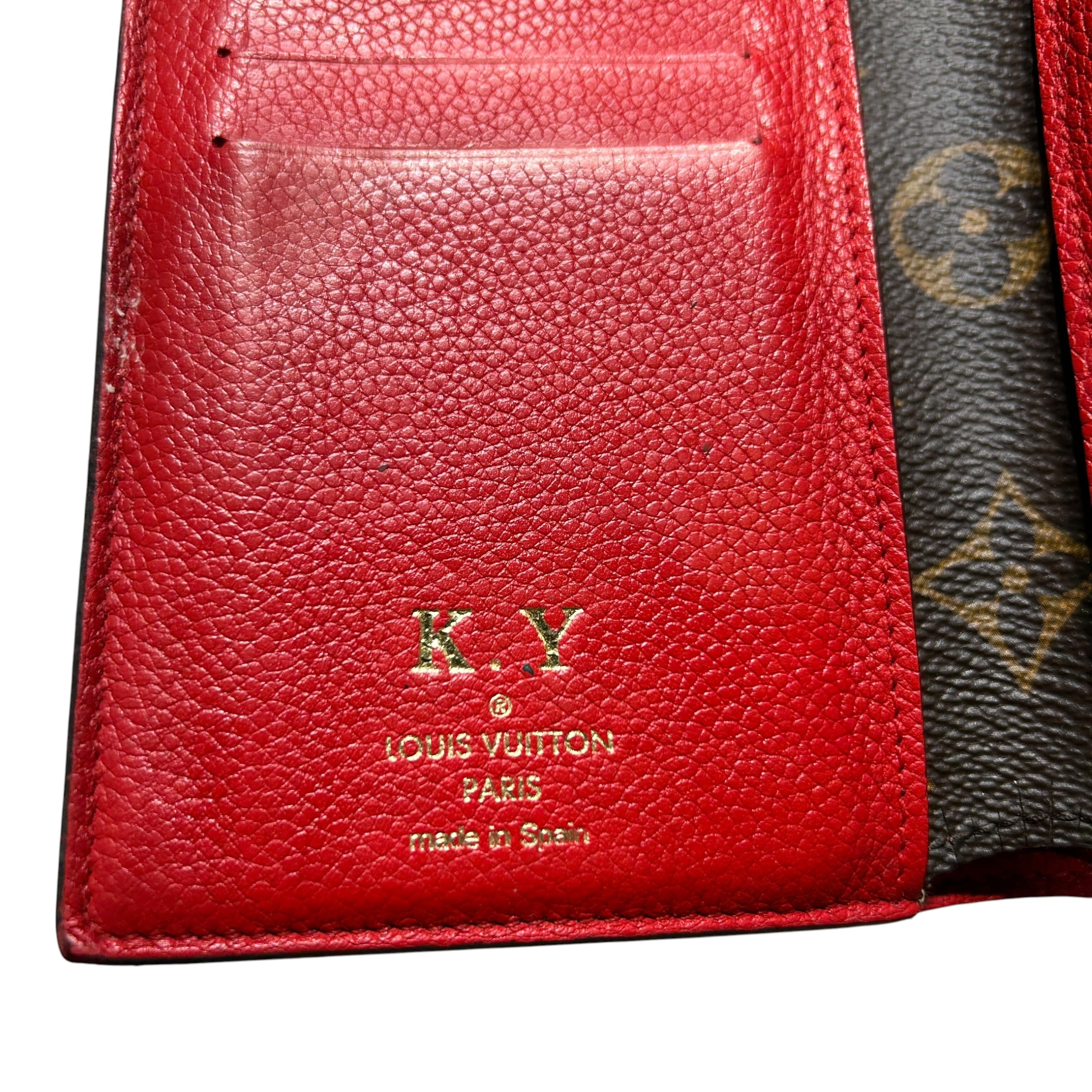 LOUIS VUITTON/Wallet/Monogram/BRW/PALLAS COMPACT RED INTERIOR view 3