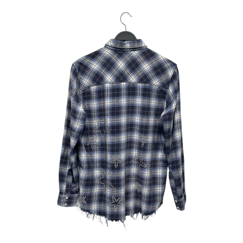 AMIRI/LS Shirt/S/Cotton/BLU/Plaid/star studded flannel