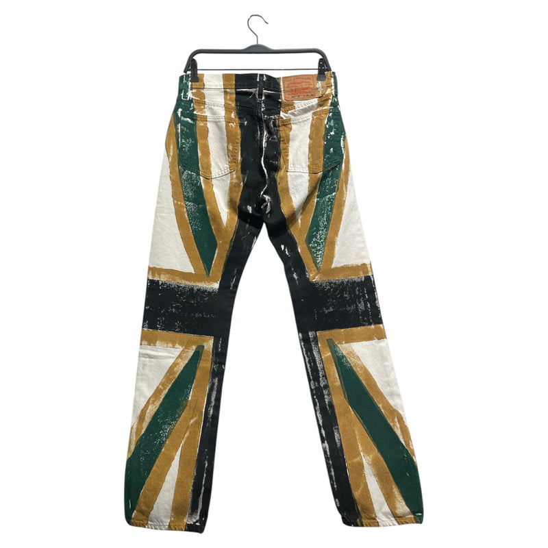DENIM TEARS/Straight Pants/31/Denim/WHT/All Over Print/Jamaican flag