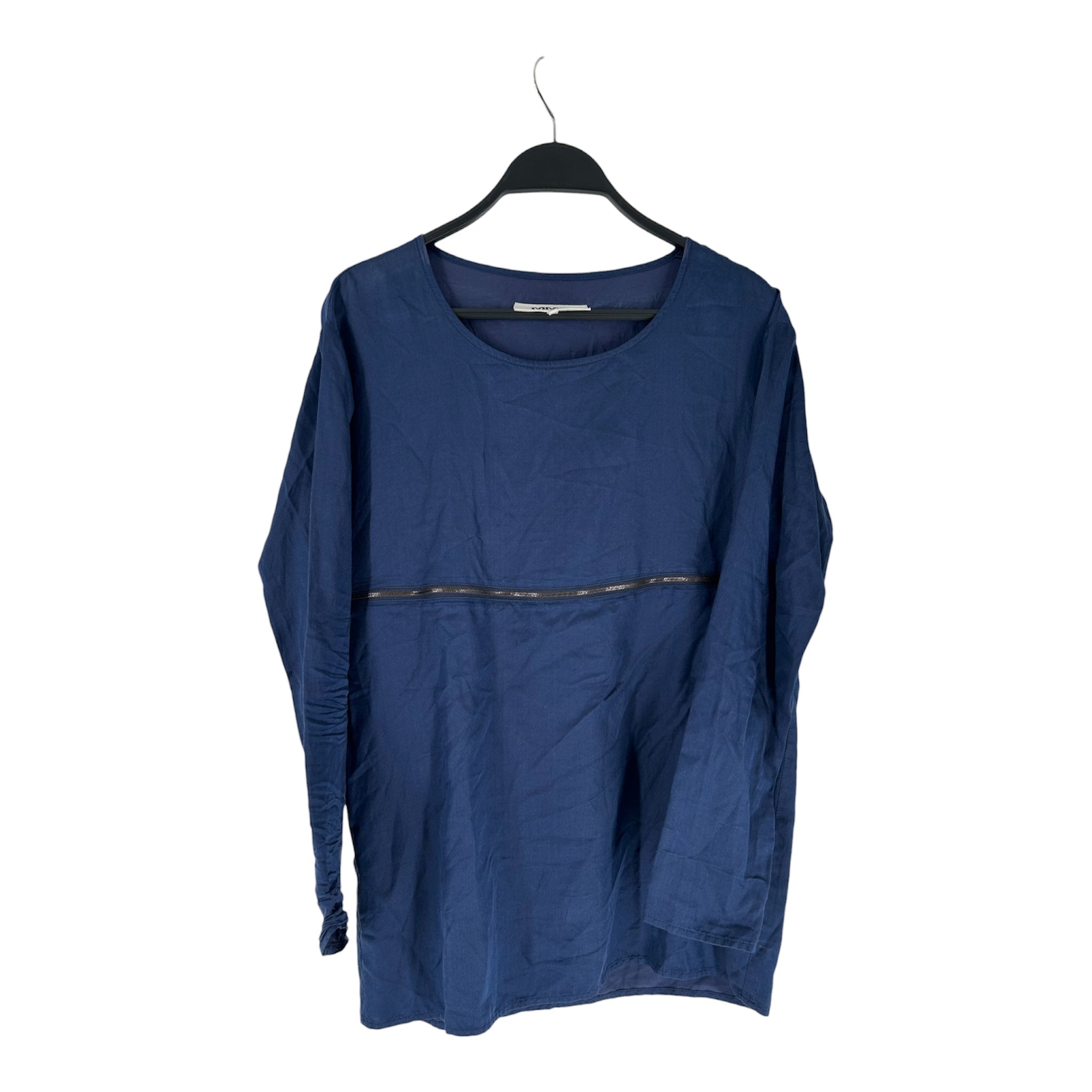 MM6/Shirt Dress/36/Polyester/NVY/front zip dress view 1