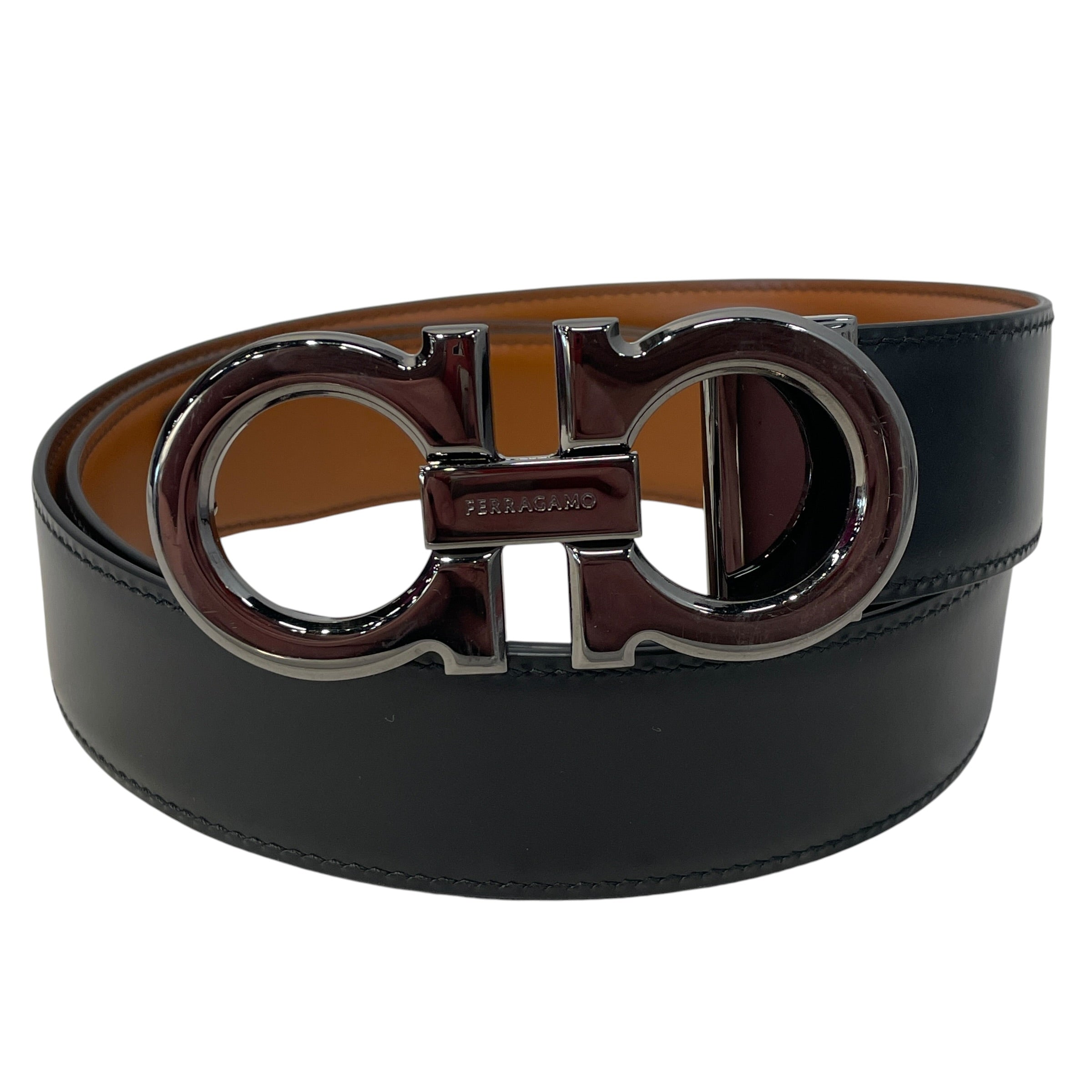 Salvatore Ferragamo/Belt/Leather/BLK/smooth leather view 1