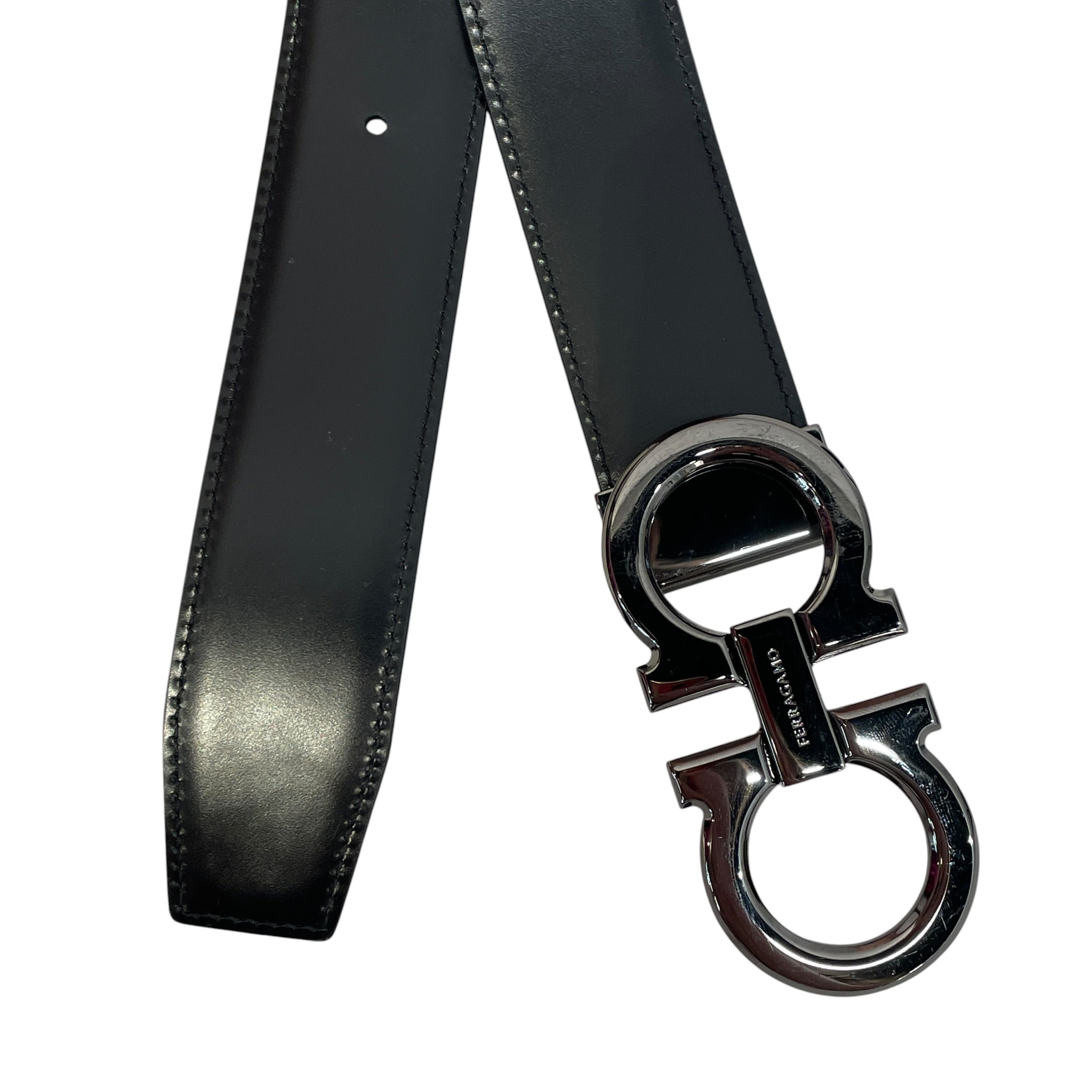 Salvatore Ferragamo/Belt/Leather/BLK/smooth leather view 2