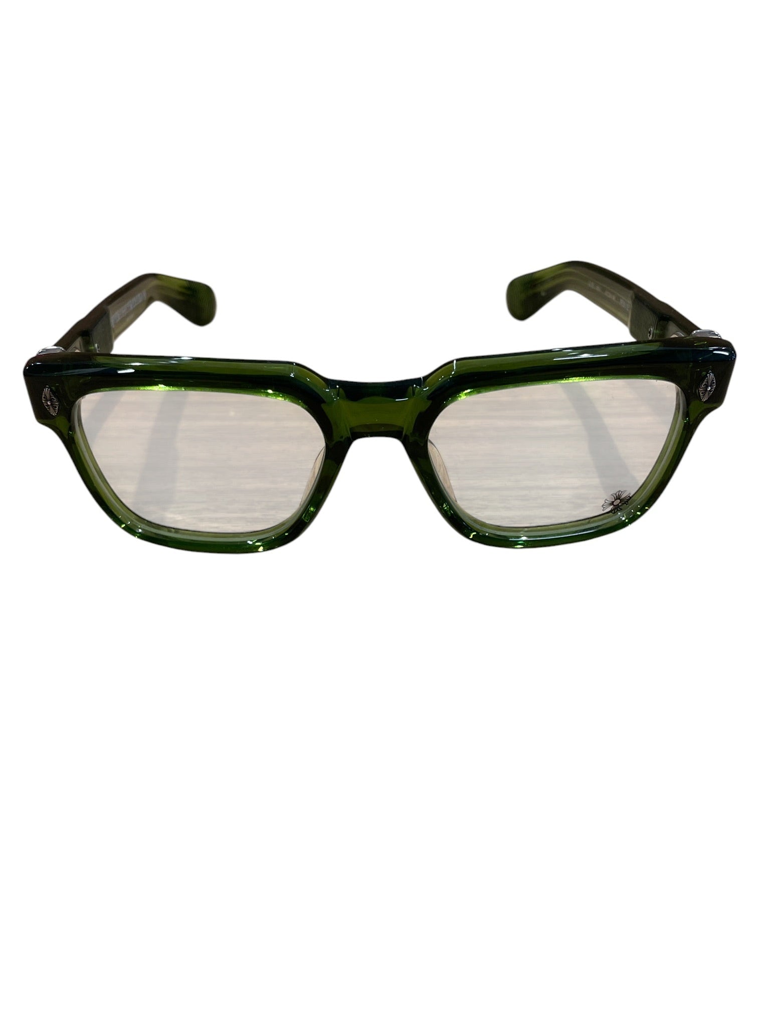 CHROME HEARTS/Glasses/Celluloid/GRN/Wellington/M's/Silver Hrdware Rectangular view 1