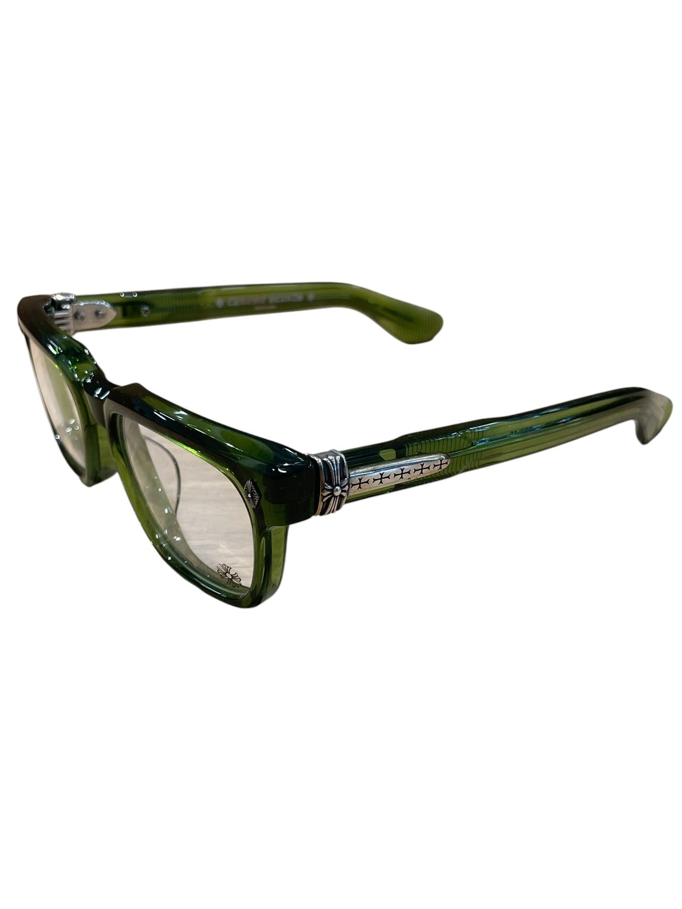 CHROME HEARTS/Glasses/Celluloid/GRN/Wellington/M's/Silver Hrdware Rectangular view 2