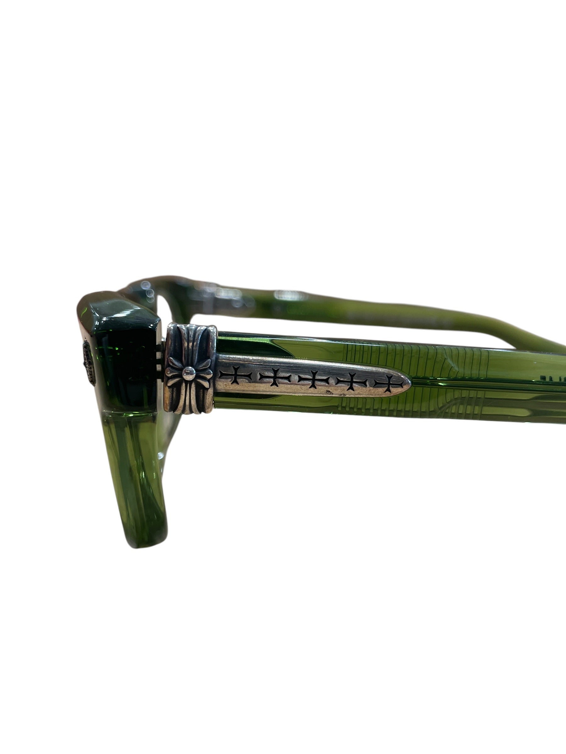 CHROME HEARTS/Glasses/Celluloid/GRN/Wellington/M's/Silver Hrdware Rectangular view 3