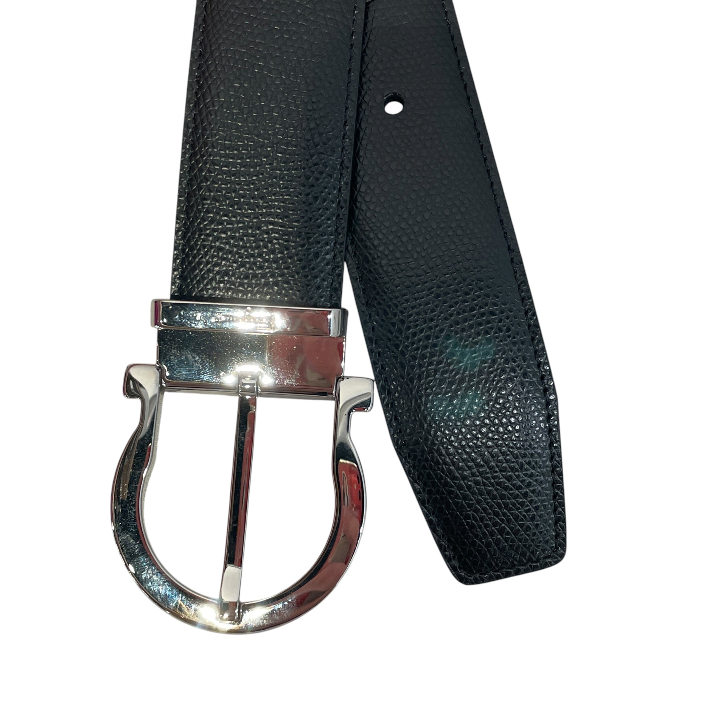 Salvatore Ferragamo/Belt/Leather/BLK/speckled textured leather view 2
