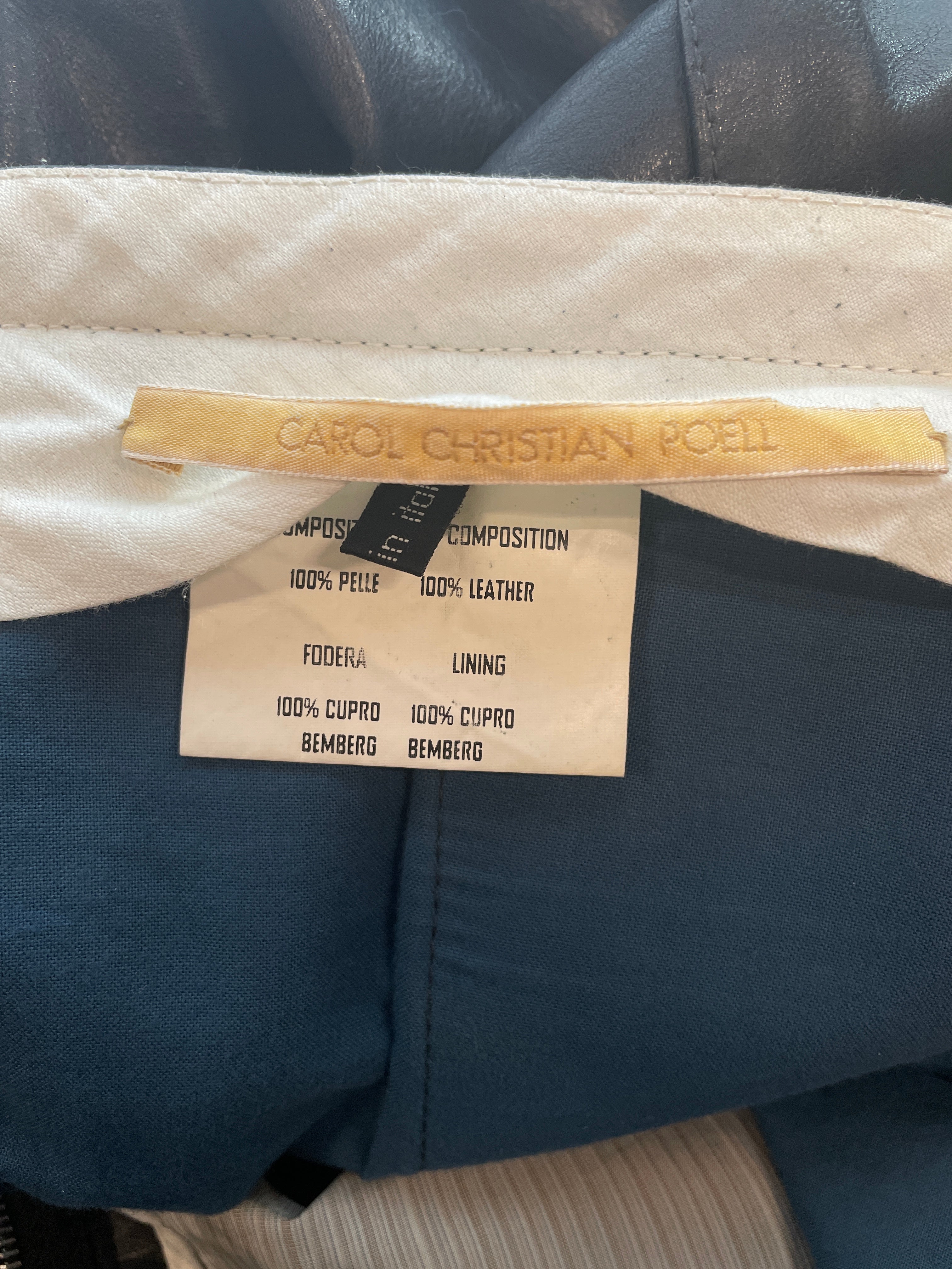 CAROL CHRISTIAN POELL/Straight Pants/50/Leather/BLK/FALL 00-01 BLEMISH view 4