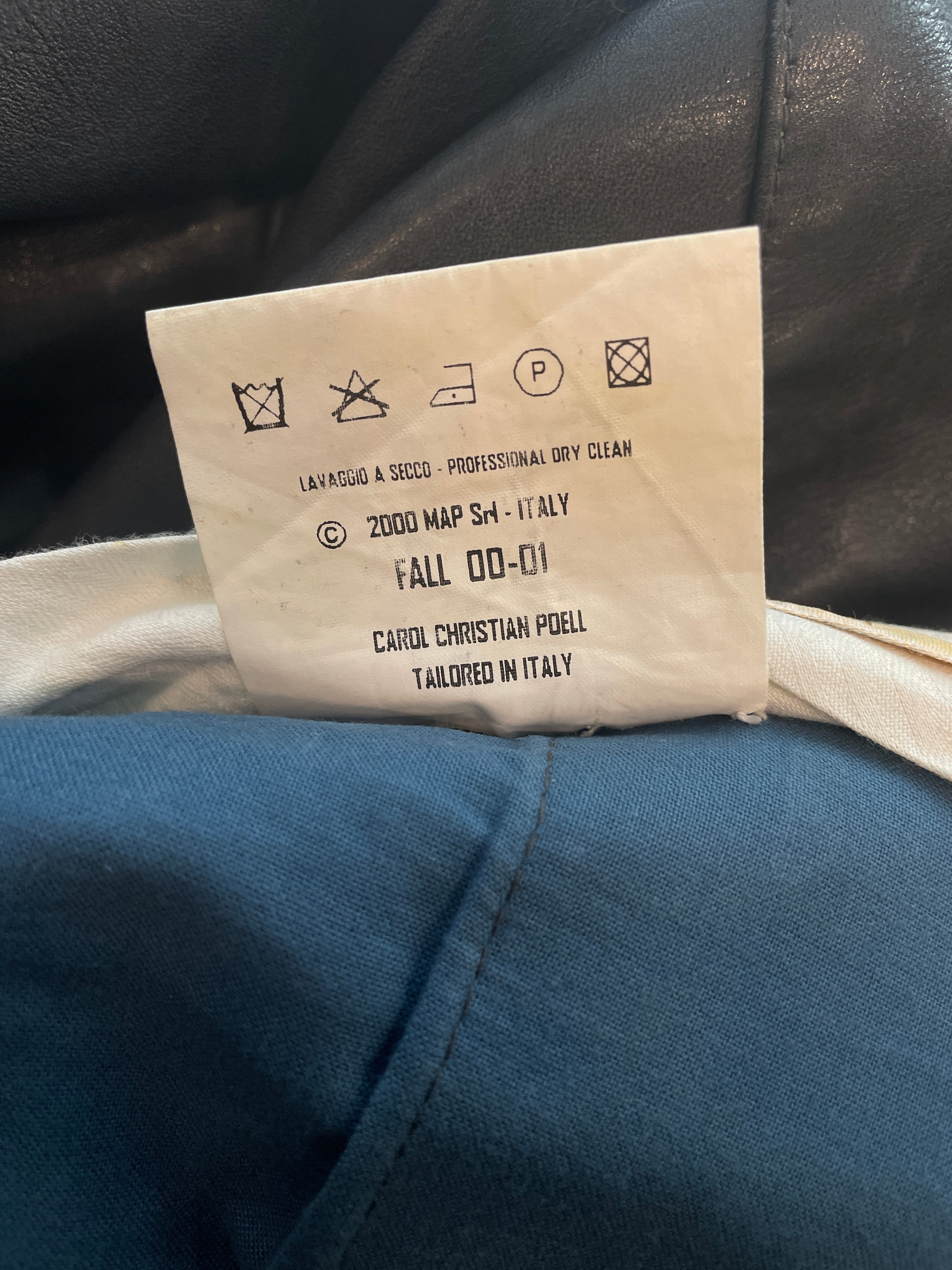 CAROL CHRISTIAN POELL/Straight Pants/50/Leather/BLK/FALL 00-01 BLEMISH view 5