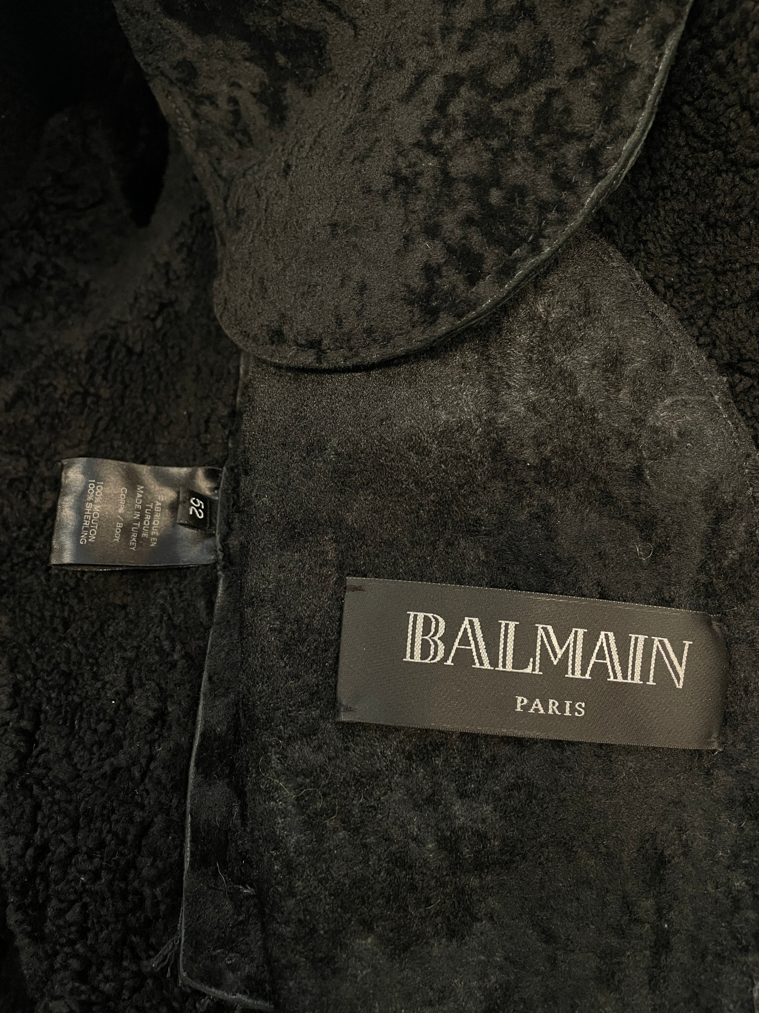 BALMAIN/Jacket/52/Leather/BLK/SHEARLING BIKER JACKET view 3