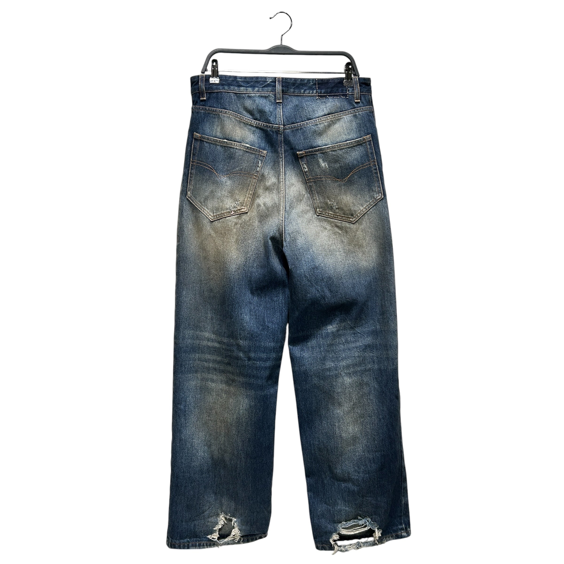 VETEMENTS/Pants/30/Cotton/NVY/DISTRESSED MUD WASH JEANS view 2
